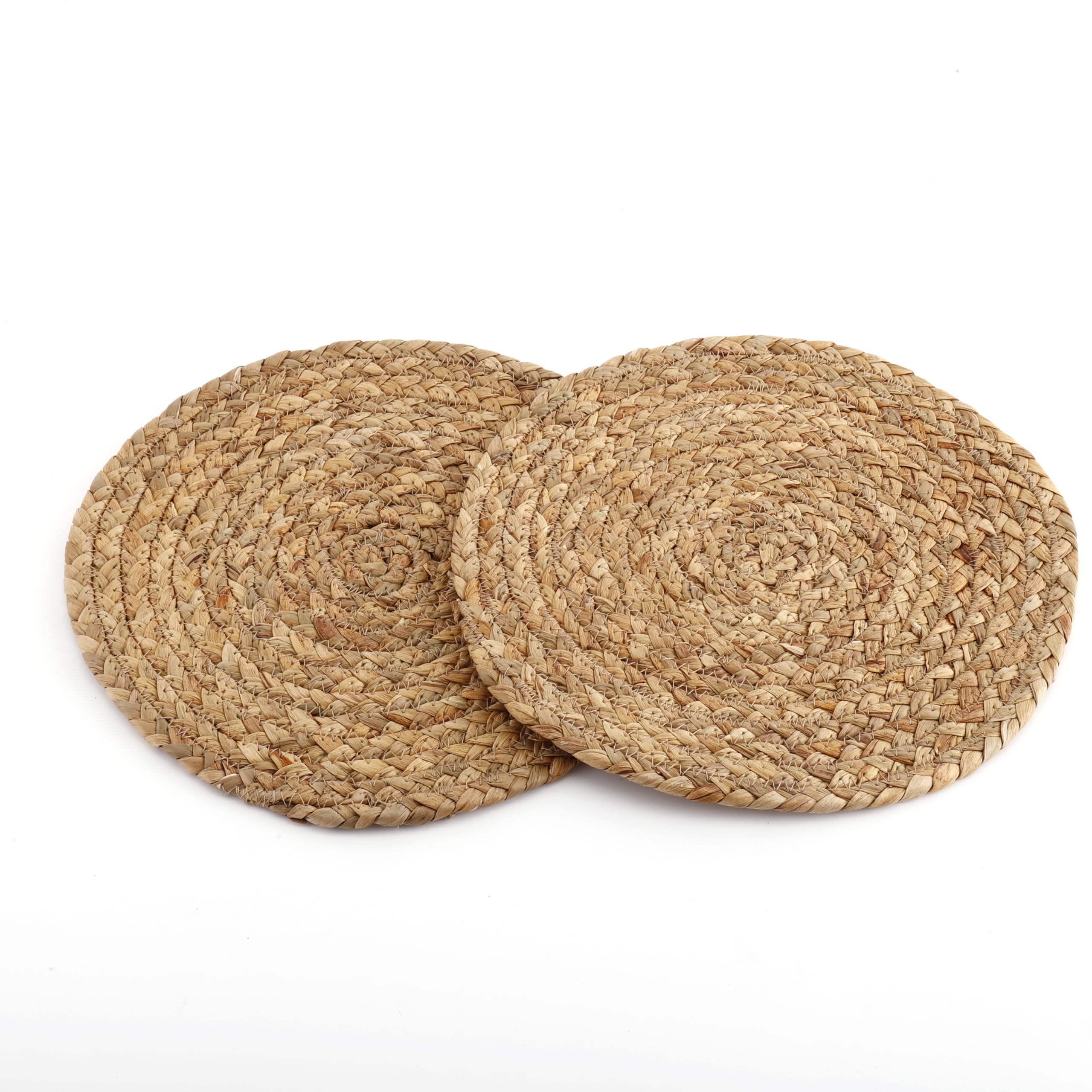 Seagrass Placemats Rattan Placemats Round Placemats Set of 2 Wicker Placemats, 14 Inches
