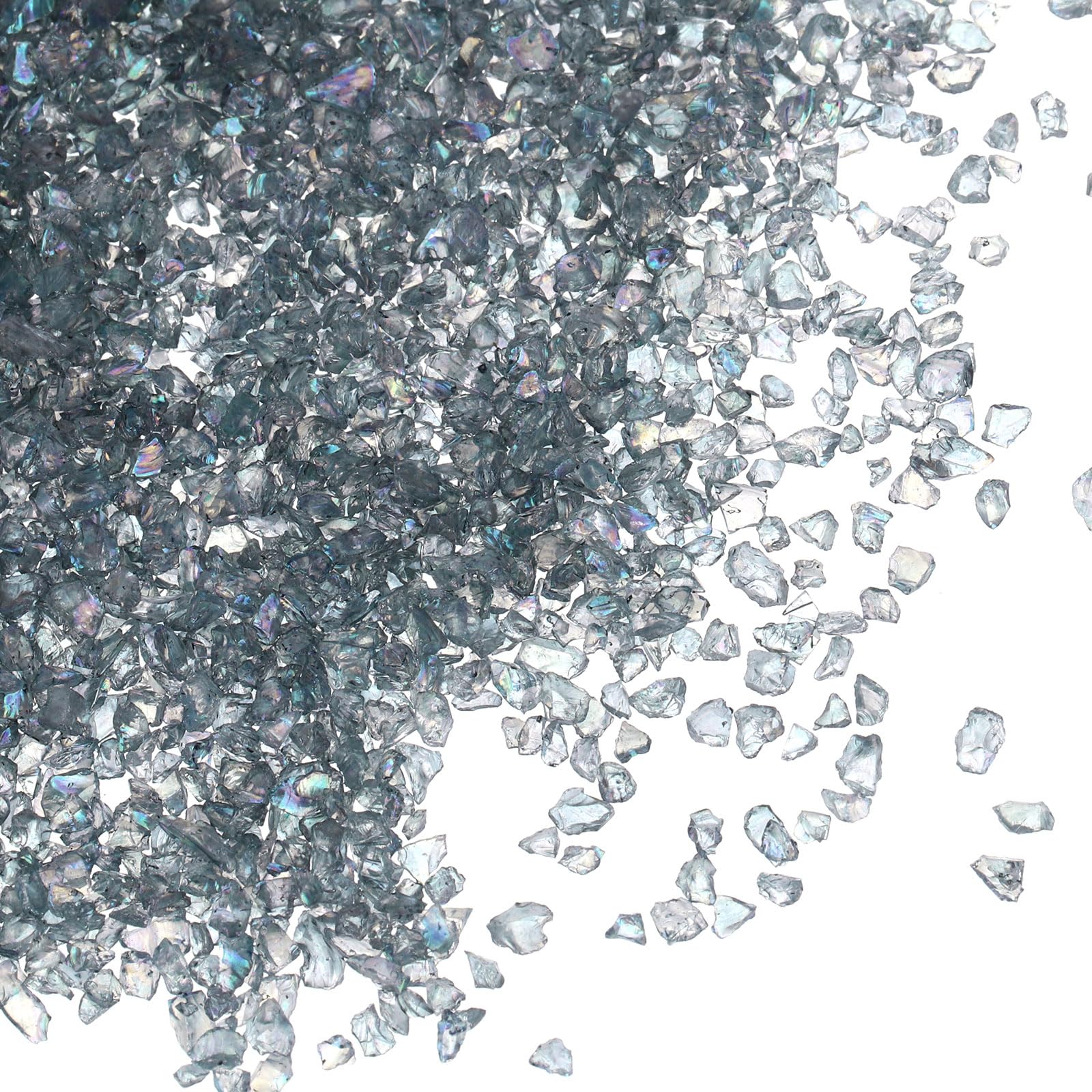 PATIKIL 100g Crushed Glass Glitters, 2-3 mm Colorful Irregular Glass Chips Chunky Glass Glitters Stones for Nail Art DIY Craft Jewelry, Gray