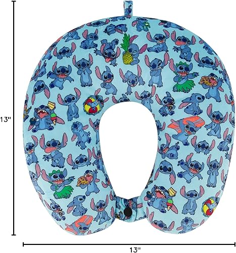 Miniatura 7 de Disney Stitch Kids - Almohada de viaje para el cuello para avión, automóvil y oficina, cómoda y transpirable, color azul