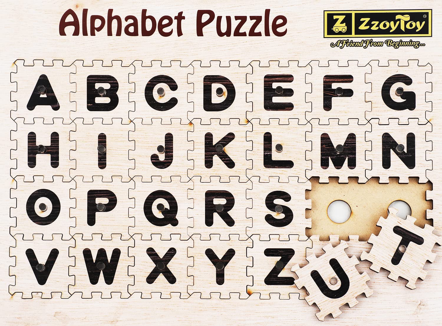Buy JD Fresh Alphabets Puzzle Game, ABCD Letter Cardboard Wooden Puzzle