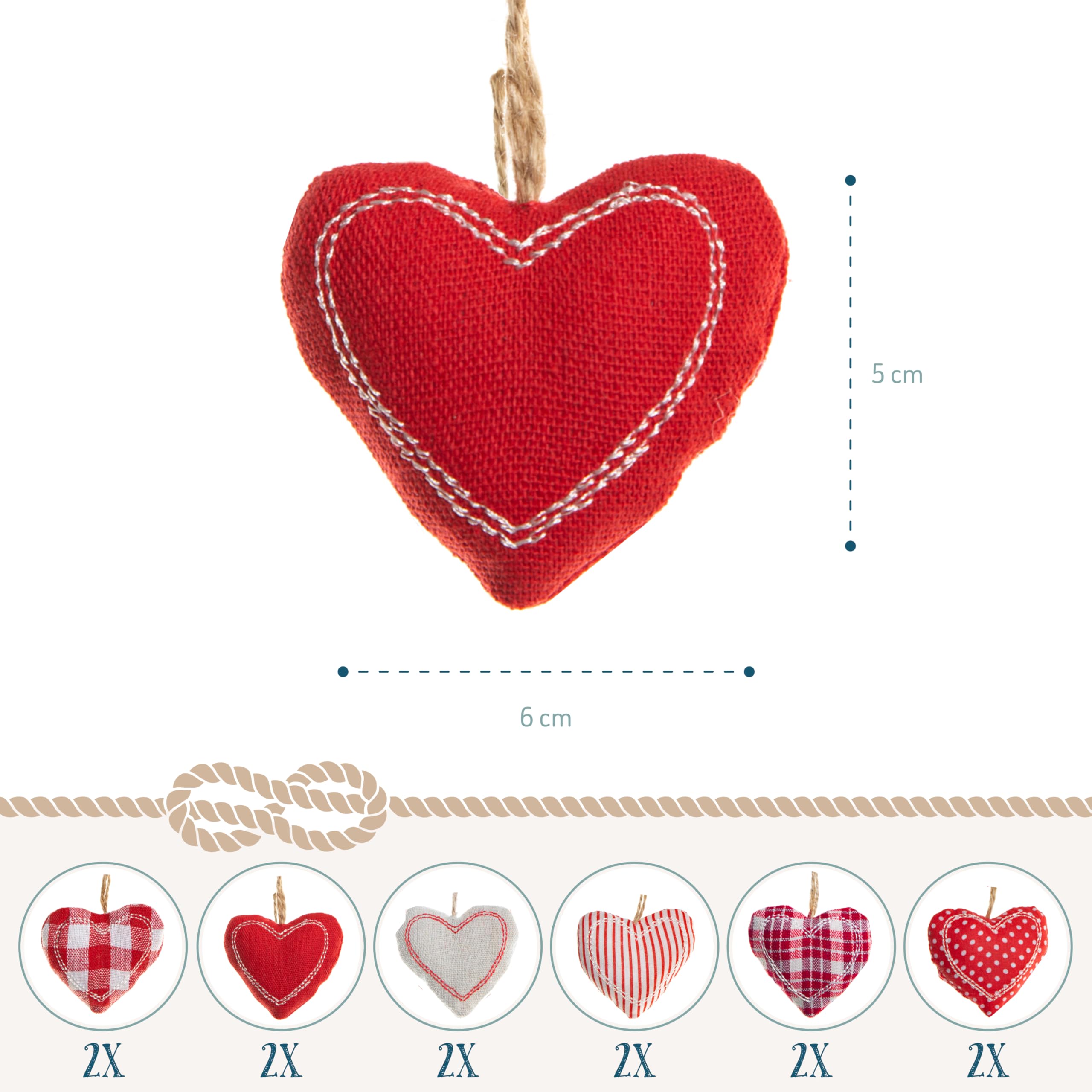 Liitrton 15 pz a Forma di Cuore Decorazioni per Albero di