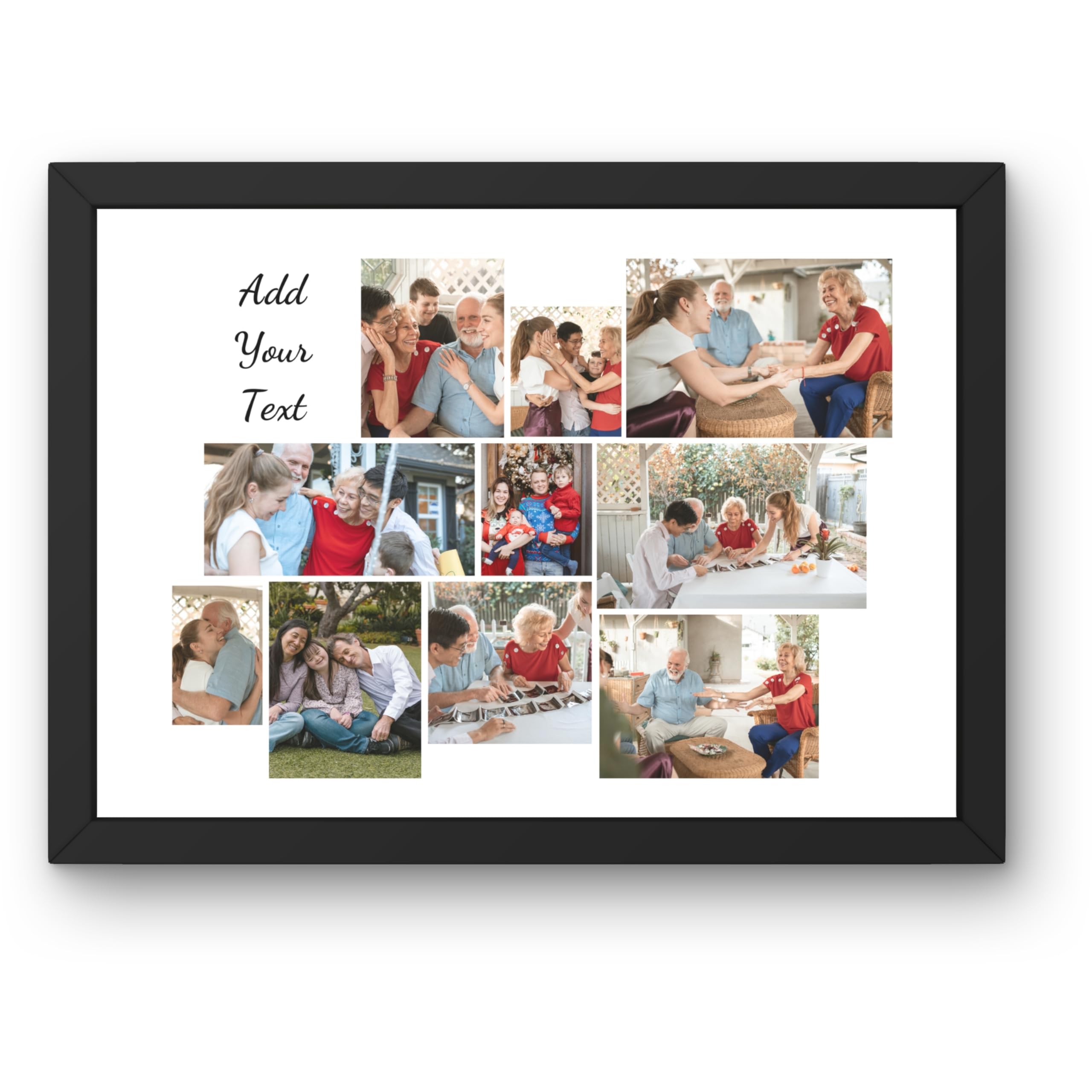 Personalised Photo Frame Poster – Add Images & Custom Text – Choose Colour, Font Style – Multi Photo Collage Print | A4, A3, A2 Custom Poster Prints & Personalised Photo Gifts | L2BP (10 Photos)