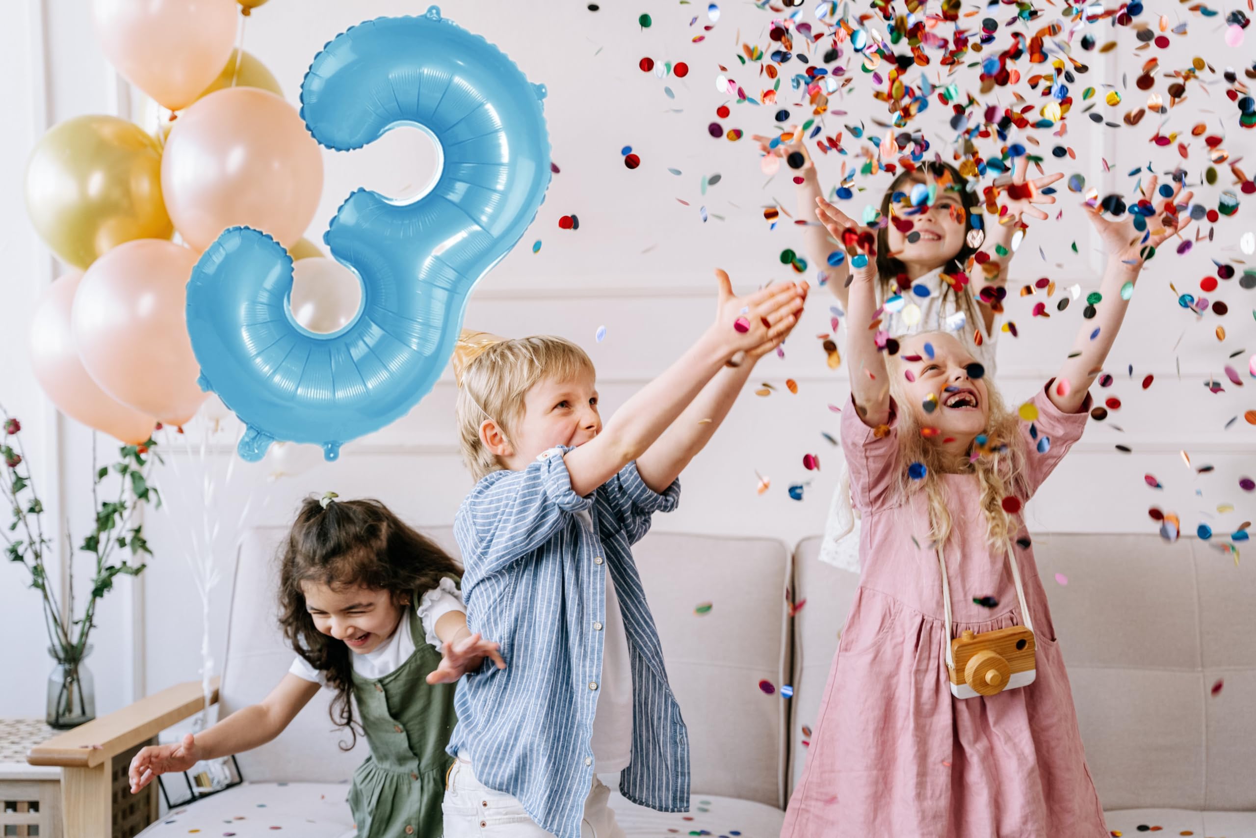 40 inch giant blue number 1 balloon, helium polyester film digital balloon for birthday parties, children's birthday decoration, anniversary party decoration items (blue number 1)