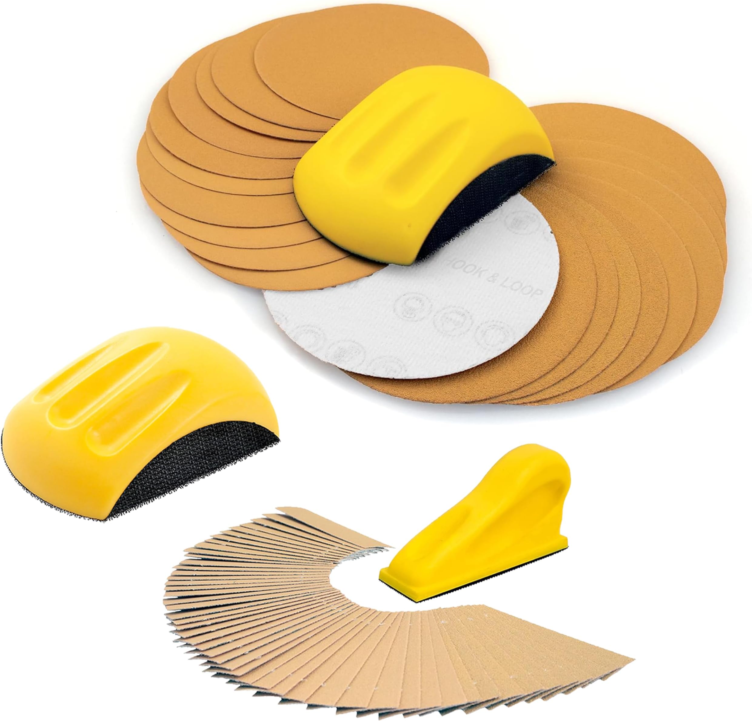 Peachtree Woodworking Supply 73 Piece Sanding Mouse & Detail Sander Kit • 6 inch Sanding Mouse with 20 Sanding Discs • Sanding Mouse Mini Detail Sander with 50 Pre-Cut Gold Sanding Strips