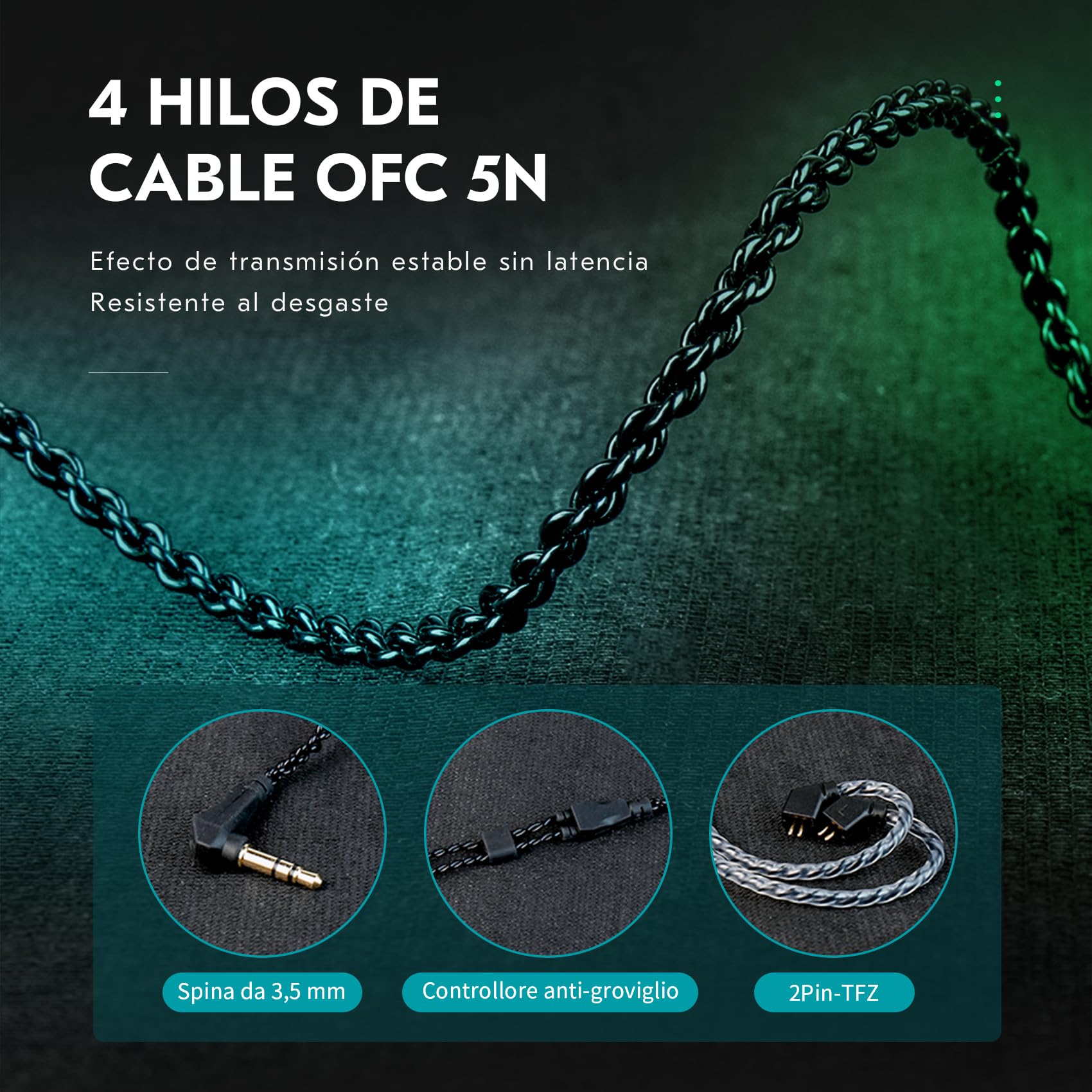 Yinyoo CCZ Harmony BC01 Pro - Auriculares con cable, controlador híbrido 1DD 1BA, IEM, sonido estéreo de equilibrio de tres frecuencias, aislamiento de ruido, ligero