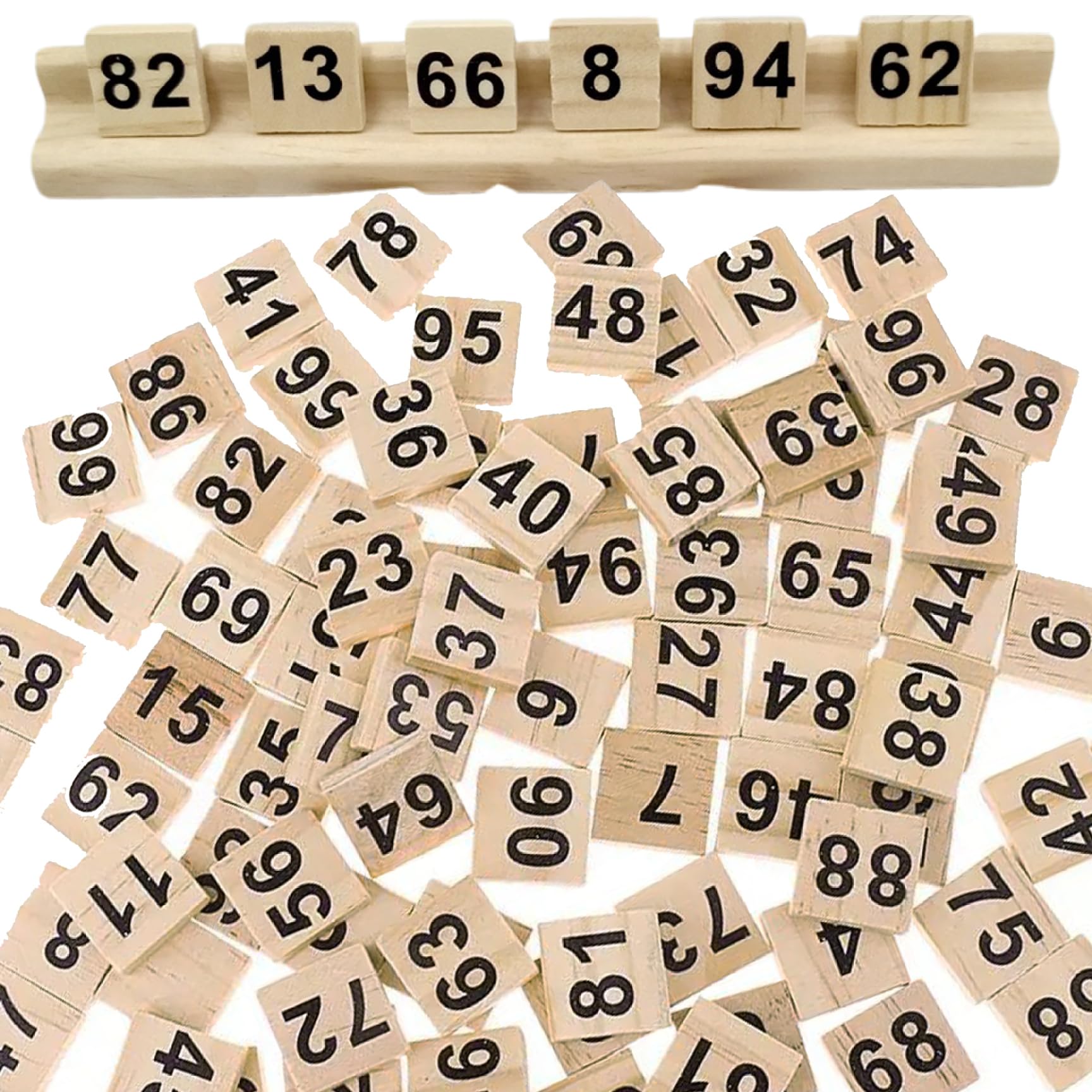 HoveeLuty 100Pcs Number Blocks 1x1 Inch Clear Printed Black Number Block, Educational Montessori Wooden Numbers for Kids Board Game, Spelling Game, Toy, Gift Blocks 1-100 Numbers 1-100 Wooden