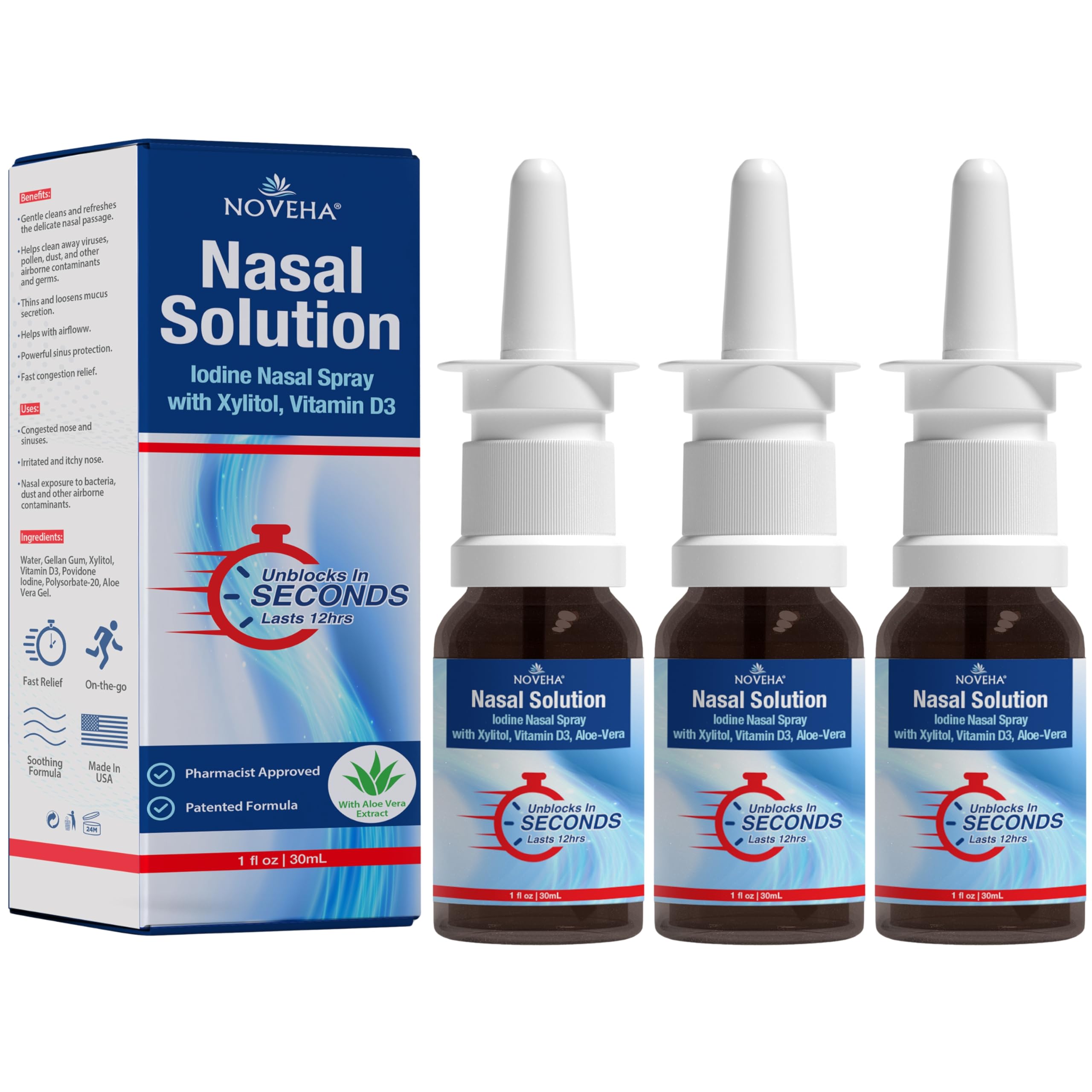 Amazon.com: NOVEHA Nasal Spray- 1% Povidone-Iodine Spray, with
