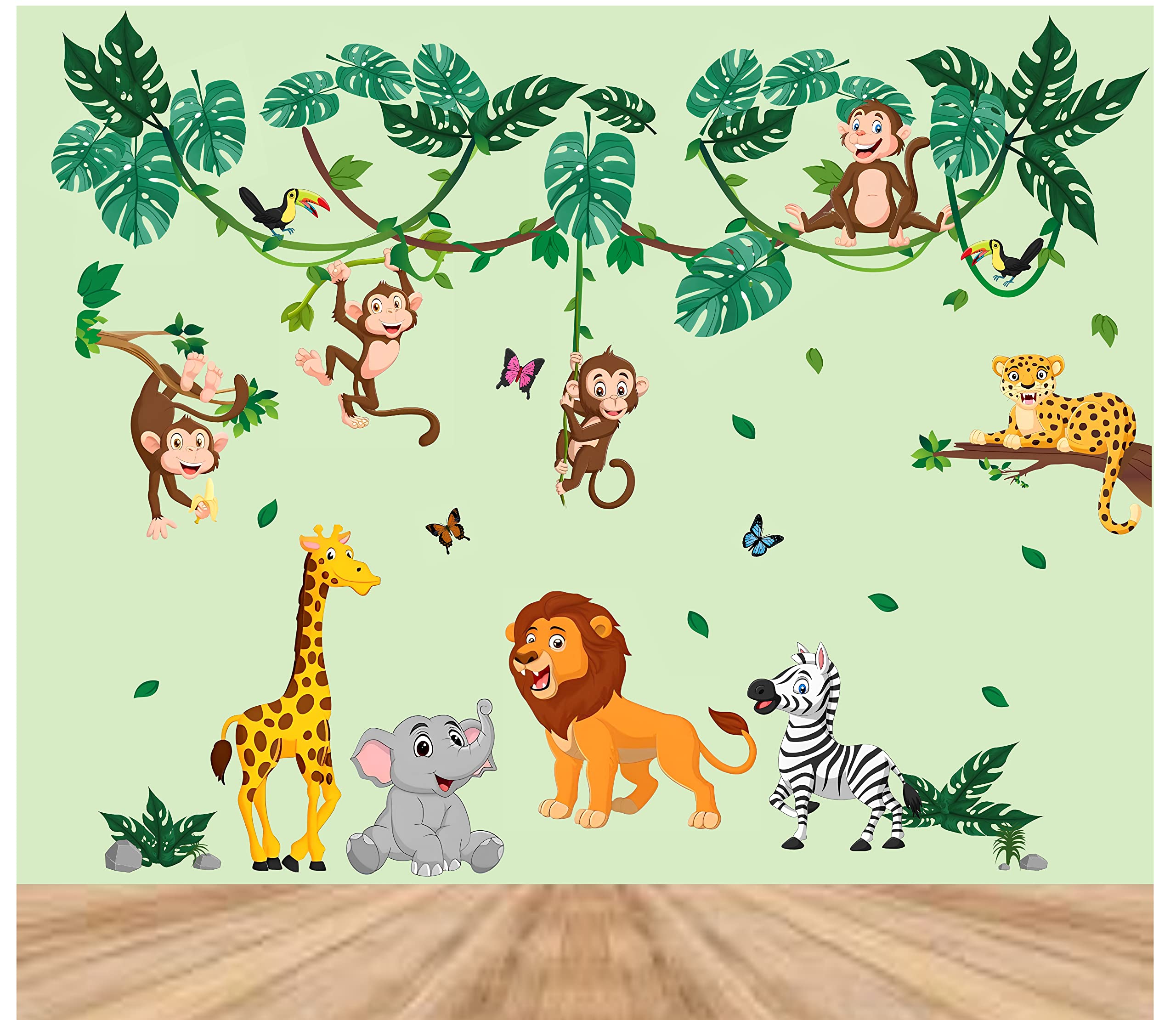 Byte Shop Jungle Cartoon Wall Sticker Multicolor PVC Vinyl (B0C58RKYHQ) Amazon Price History, Amazon Price Tracker