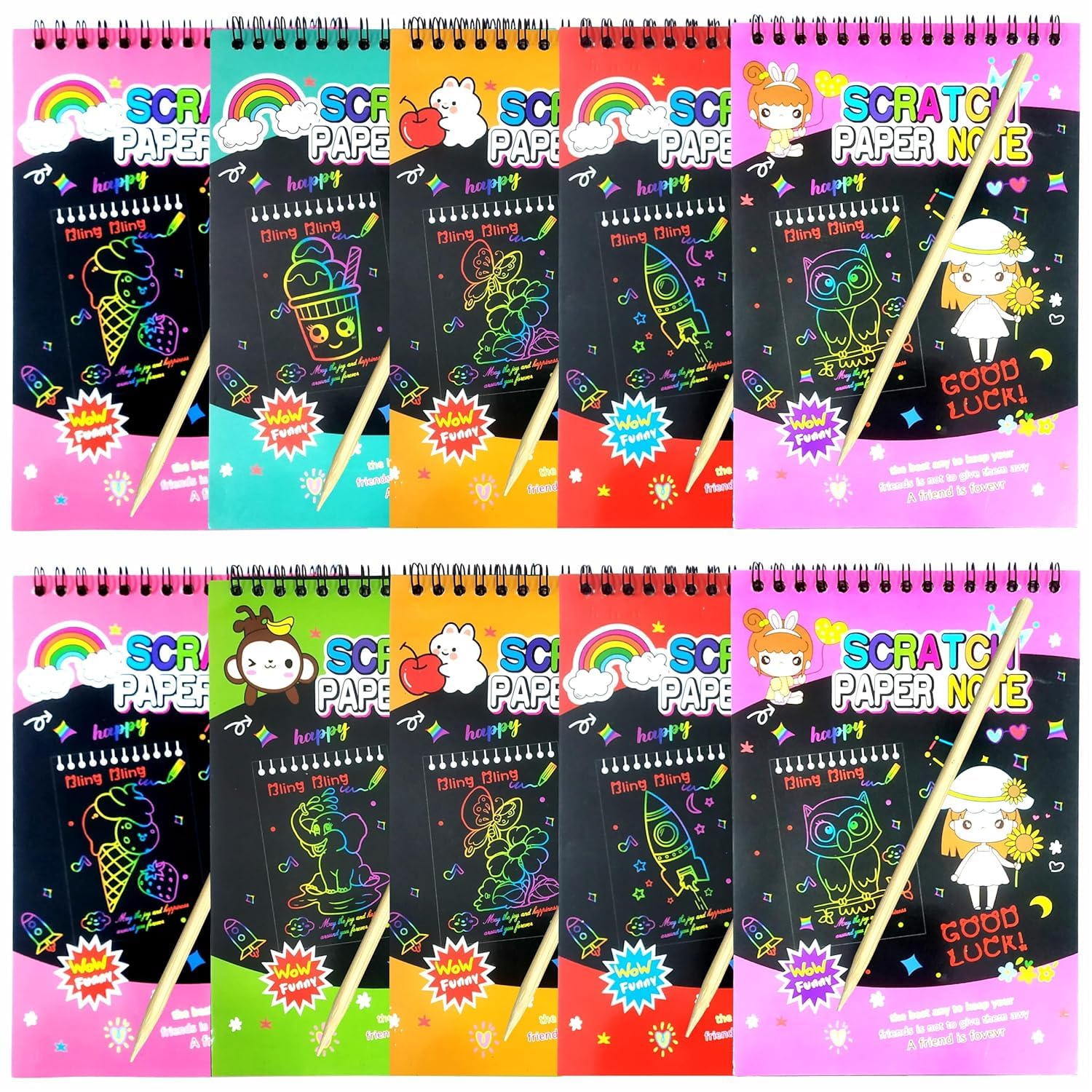 KIVYA Scratch Book for Birthday Return Gifts for Kids Party in Bulk - 24 Pieces with Wooden Stick 10 Black Pages and 1 Stick (1 Scratch Book), 14 x 11 cm | Return Gift for Girls and Boys (B09Q3G2KTX) Amazon Price History, Amazon Price Tracker