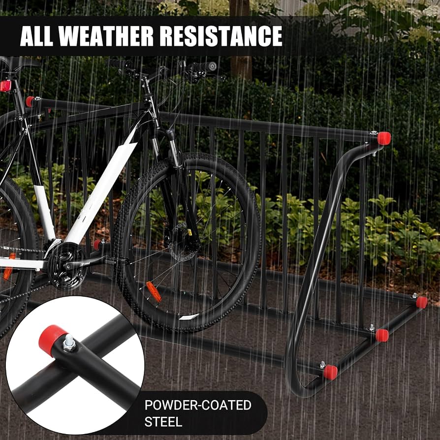 Fahrradständer Boden für 10 Fahrräder, Robust Stahl Fahrradunterstand Indoor Outdoor für E-Bike, Mountainbike, Rennrad, Kinderfahrrad | Wetterfeste Bodenhalterung