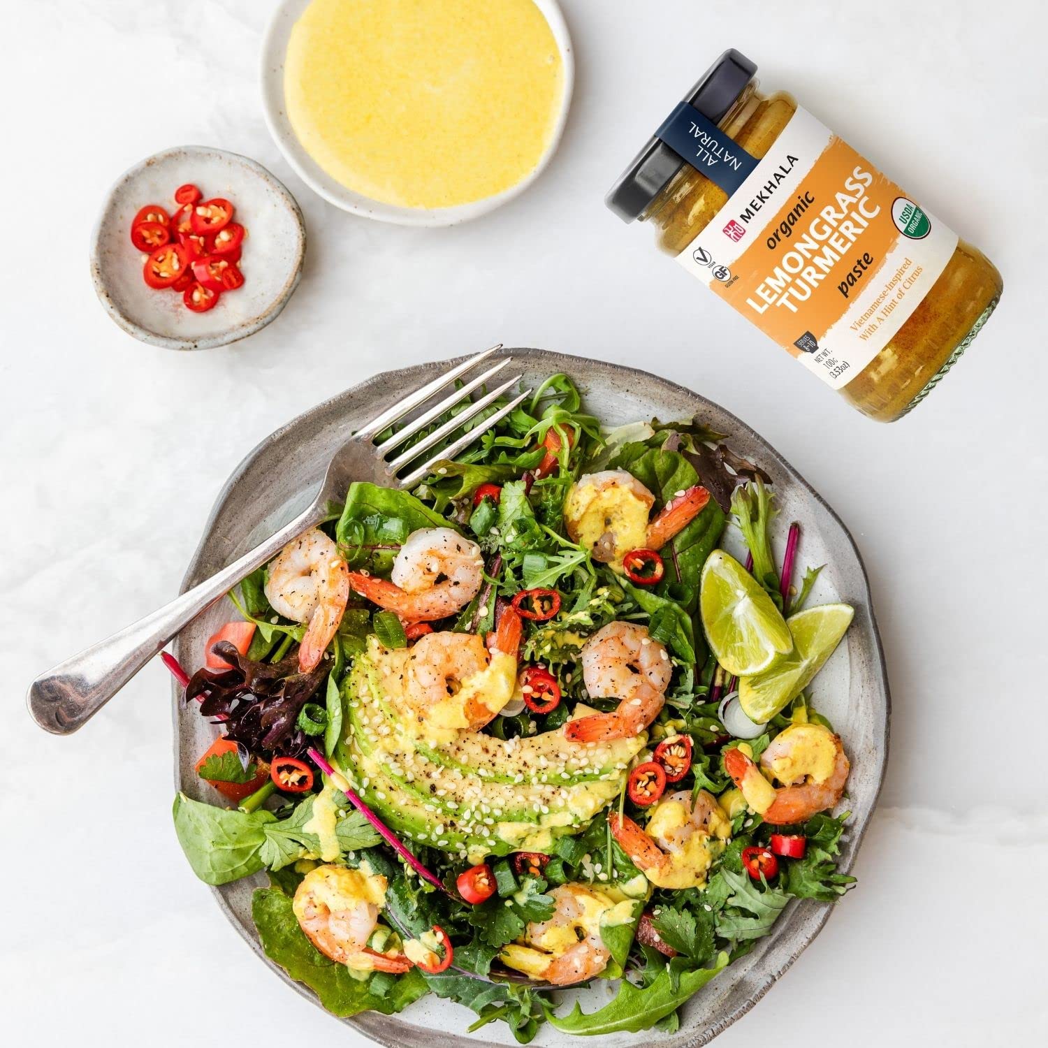 Mekhala Organic Lemongrass Turmeric Asian Cooking Paste. VEGAN. GLUTEN-FREE. NO ADDED SUGAR. Versatile. No Heat (6x3.53oz)