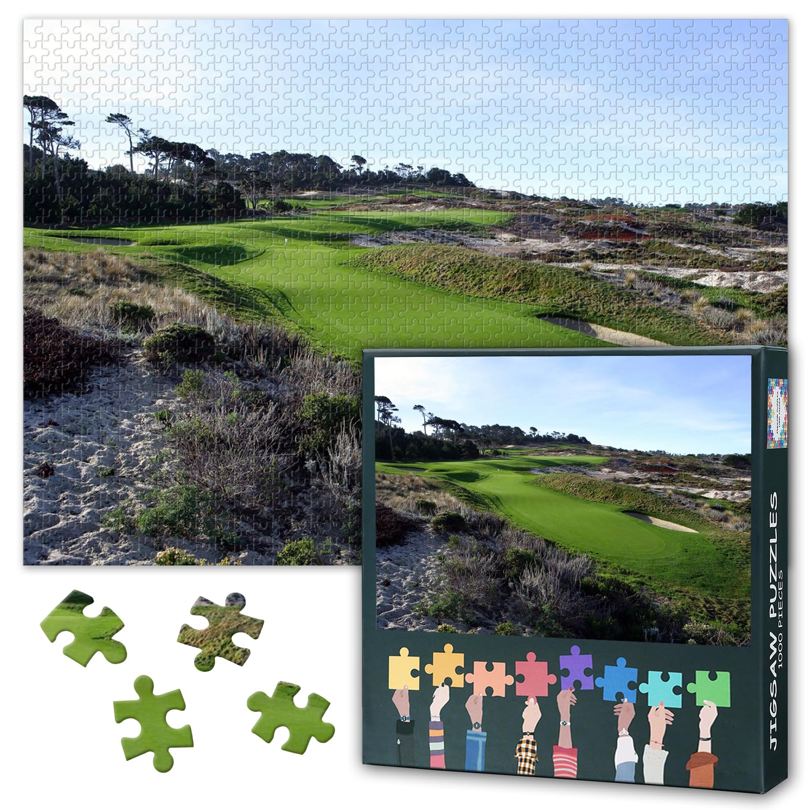 1000 Piece Jigsaw Puzzle for Adults Spyglass Hill Golf Course California Wall Art Premium Coastal Landscape Challenging Puzzle Game for Home Office Decor 27.5x19.7 Inches