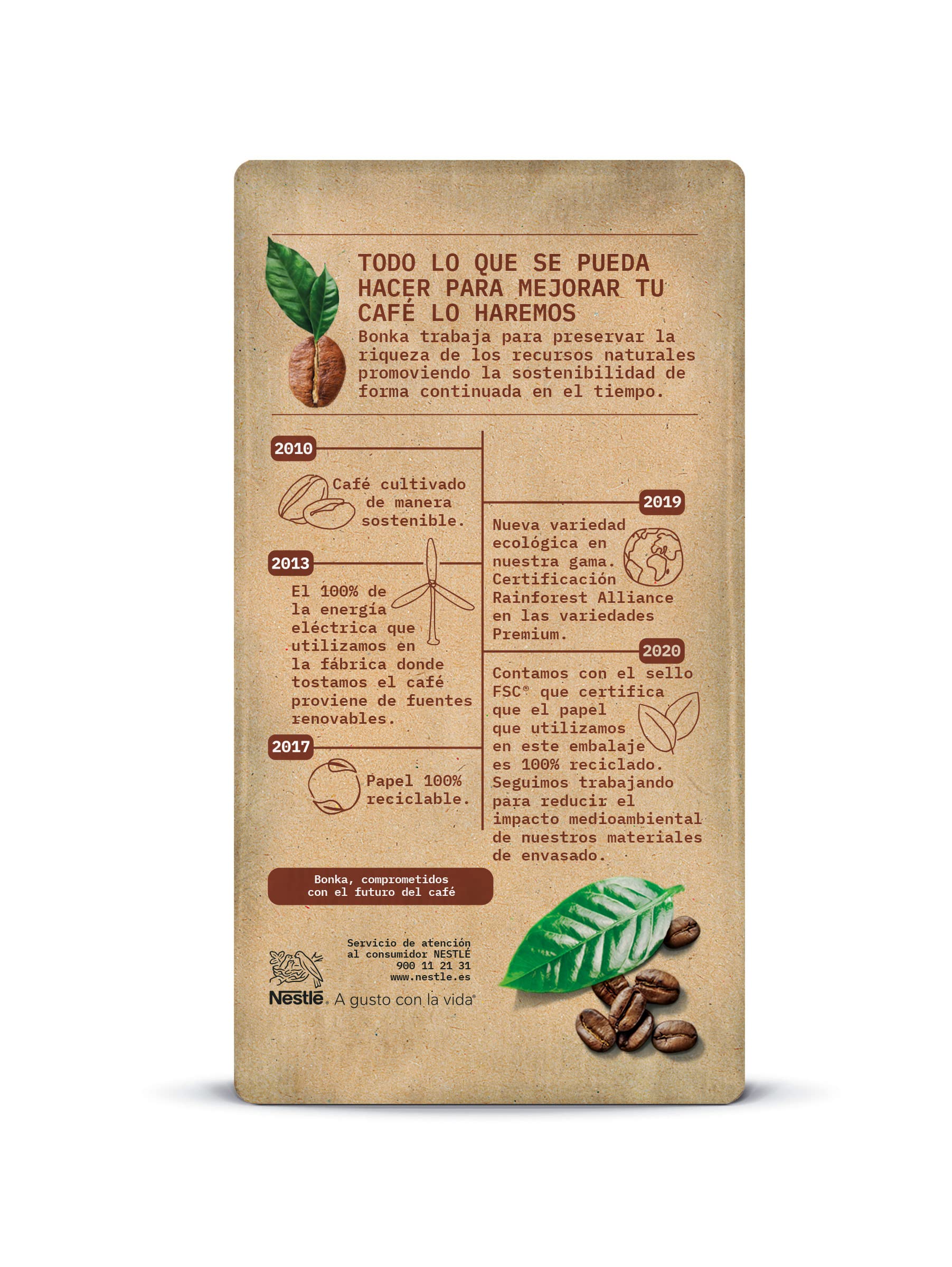 Bonka - Café Molido Descafeinado - Pack 8 x 250 Gr