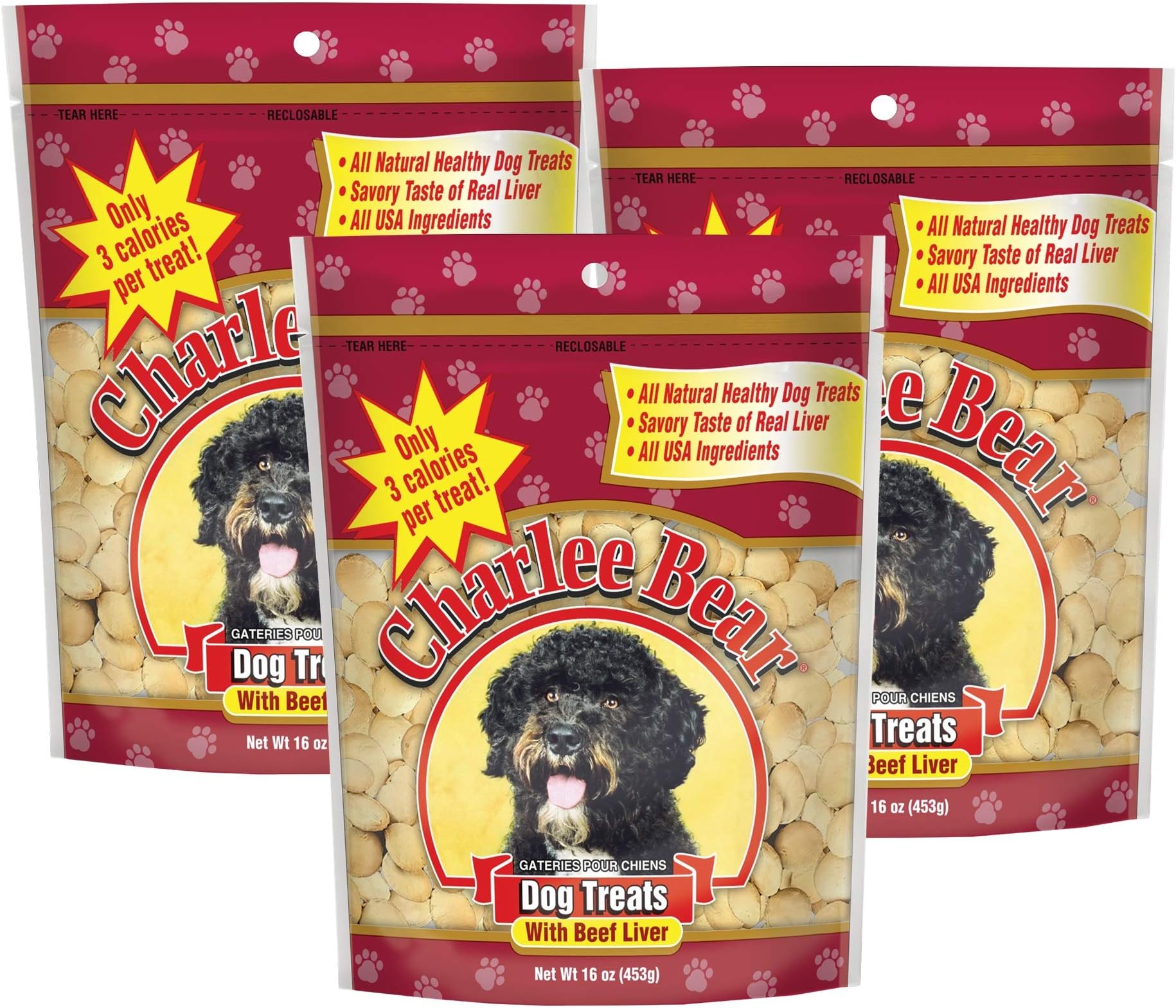 Charlee Bear Dog Treats with Turkey Liver & Cranberries (3