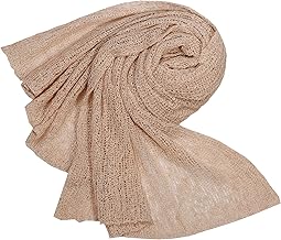 Matissa Newborn Baby Photography Prop Swaddle Cheesecloth Knit Crochet Wrap 16 Colors Available (Beige)