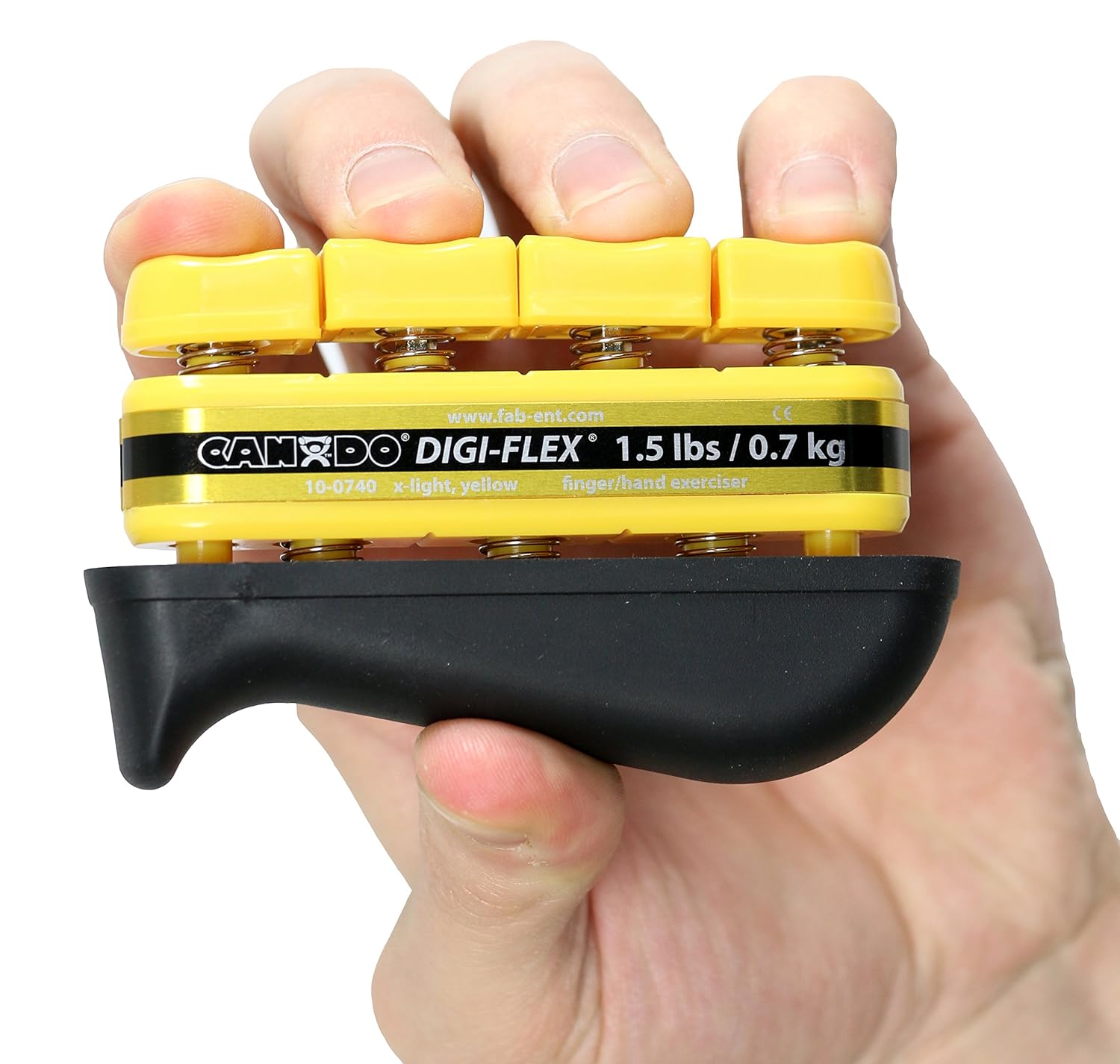 CanDo Digi-Flex Hand and Finger Exerciser Yellow-X-Light - For Dexterity, Strength, and Flexibility for Fingers, Hands, and Forearms