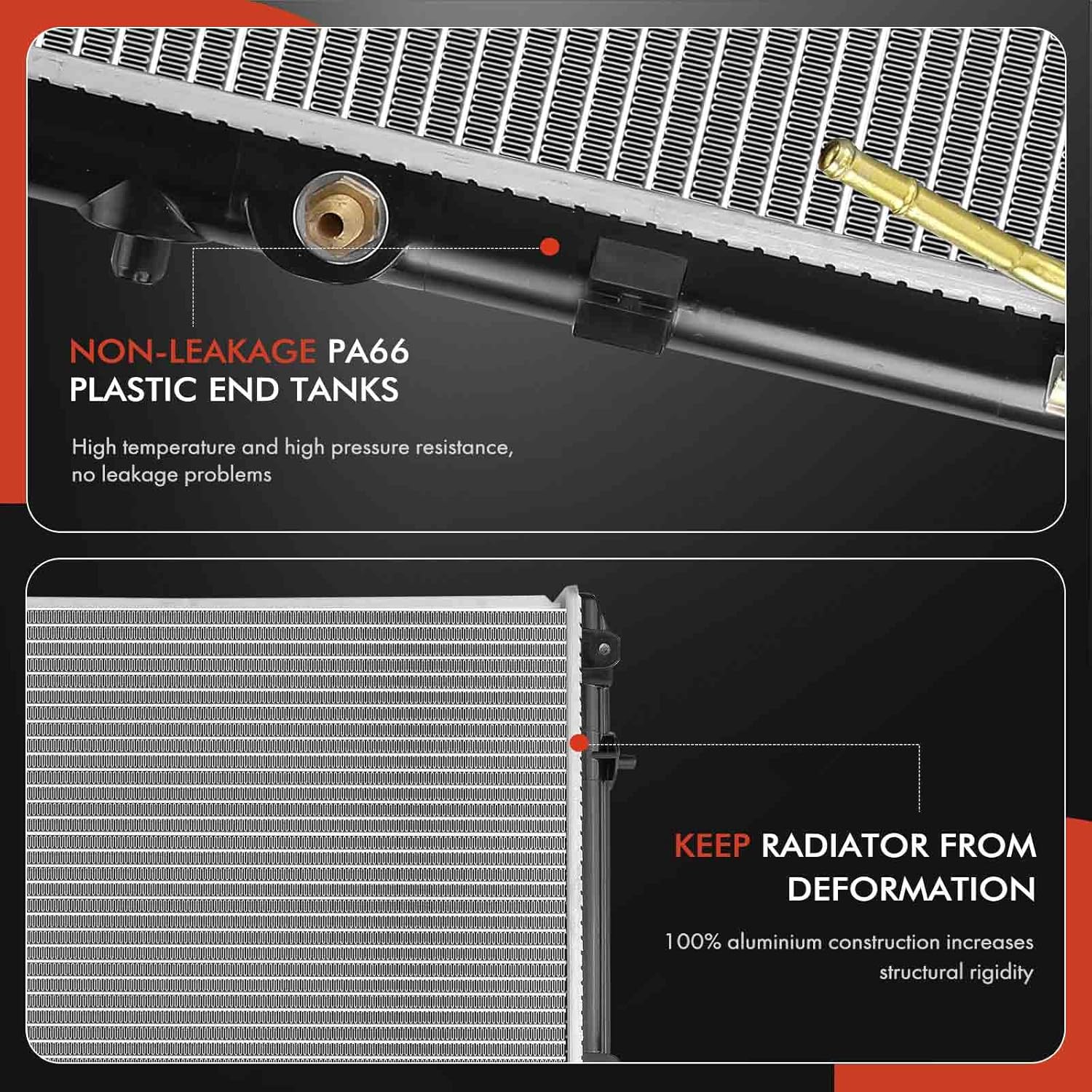 A-Premium Engine Coolant Radiator Assembly with Transmission Oil Cooler Compatible with Toyota Highlander 2008 2009 2010 2011 2012 2013, V6 3.5L, Automatic Transmission