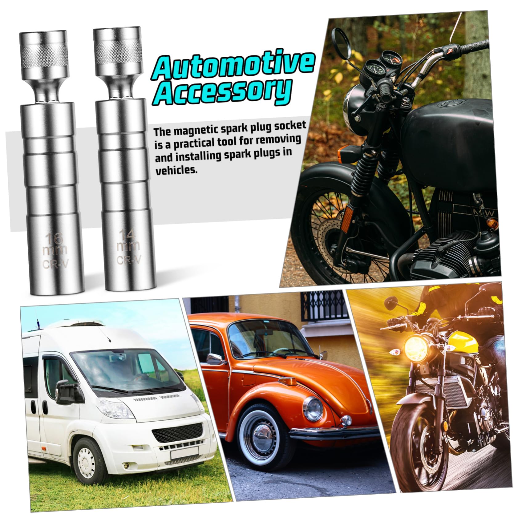 Mobestech 4piezas Llaves De Bujías Magnéticas y Herramienta De Extracción Para Automóviles y Motocicletas Para Mantenimiento y Reparación