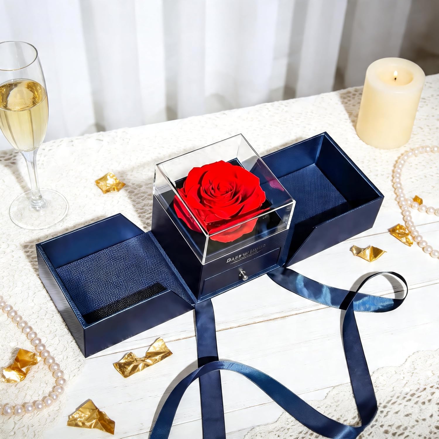 HipTree Preserved Red Real Rose -Eternal Forever Flowers Rose,Gifts for Mothe's Day Birthday Anniversary Women Mom Wife Grandma Daughter Her Christmas Valentines Day.