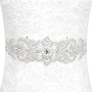 Rhinestone Belt Bridal Crystal Pearl Wedding Sash Bead Trim Women Gowns Sash