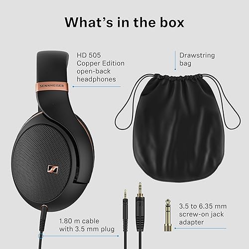 Miniatura 8 de Sennheiser HD 505 - Auriculares con cable sobre la oreja con sonido transparente y graves controlados, auriculares de estudio cómodos mejorados para