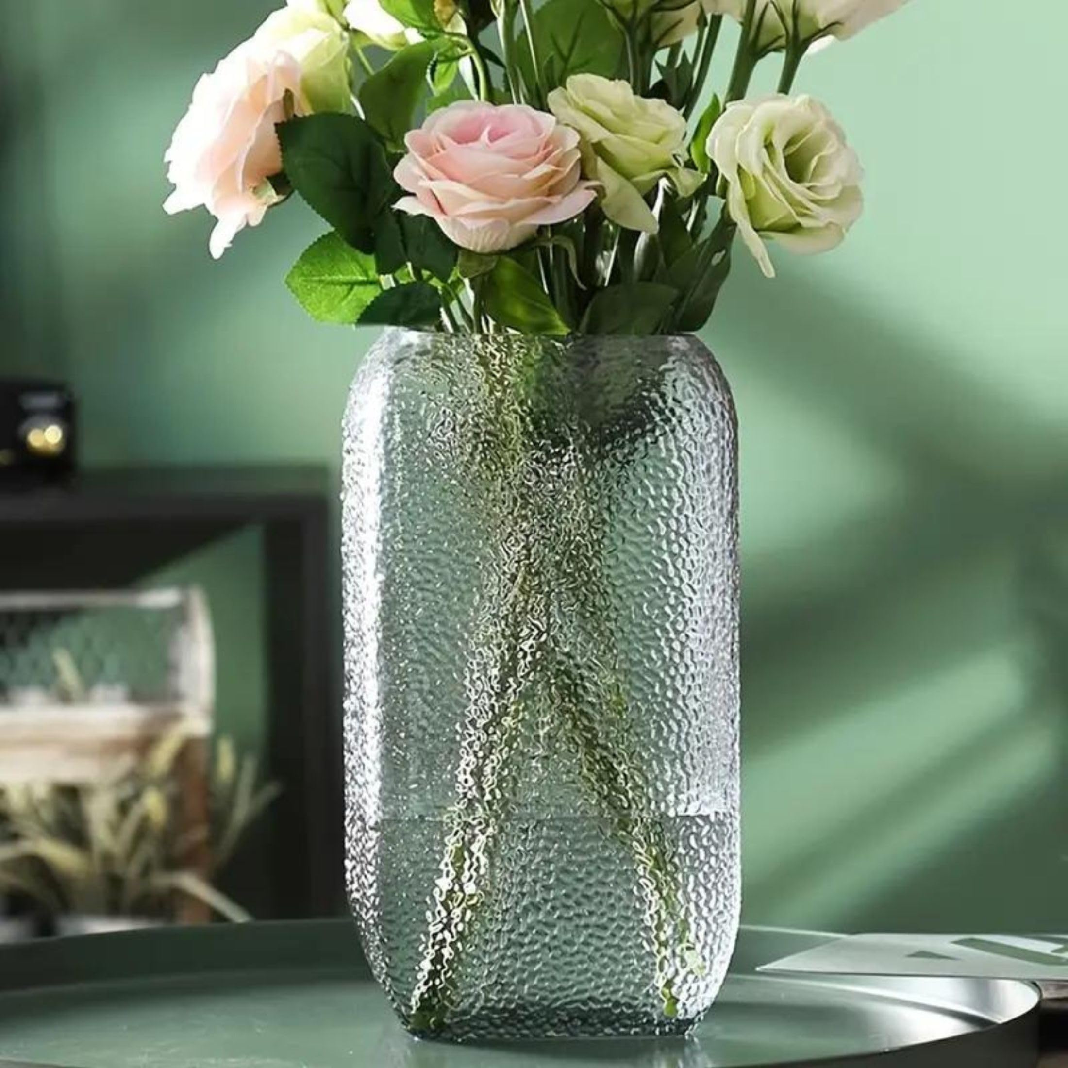 Bs amor Clear Glass Vase Flower vase, 8 inch Glass vases for Flower centerpieces, Glass Vases for Flowers, Decorative Vase for Living Room Kitchen Office Home (B0D29D3PKL) Amazon Price History, Amazon Price Tracker
