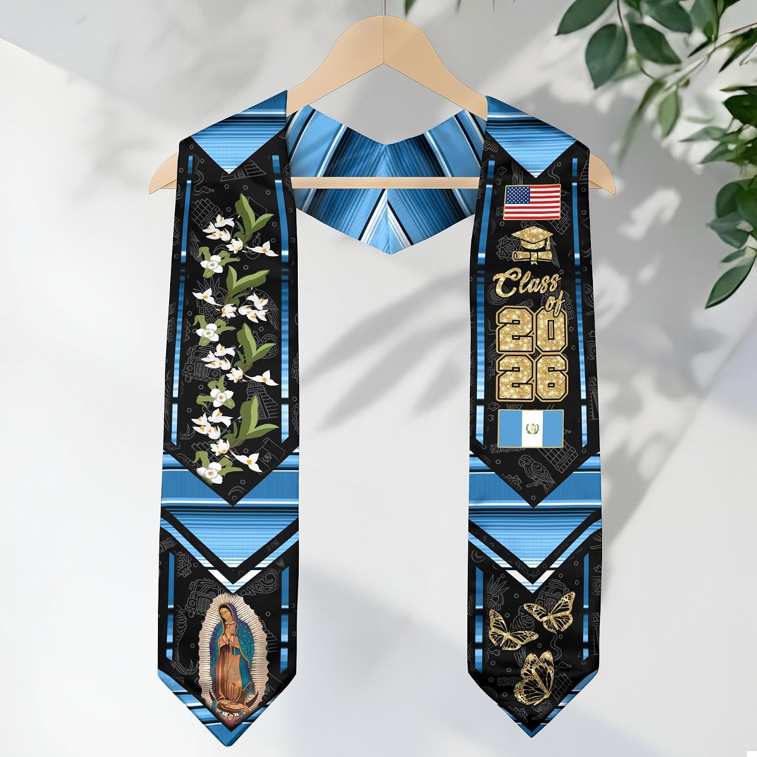 Guatemalan American Flag Sash 2026, Guatemalan Graduation Sash, Guatemala Graduation Stole 2026