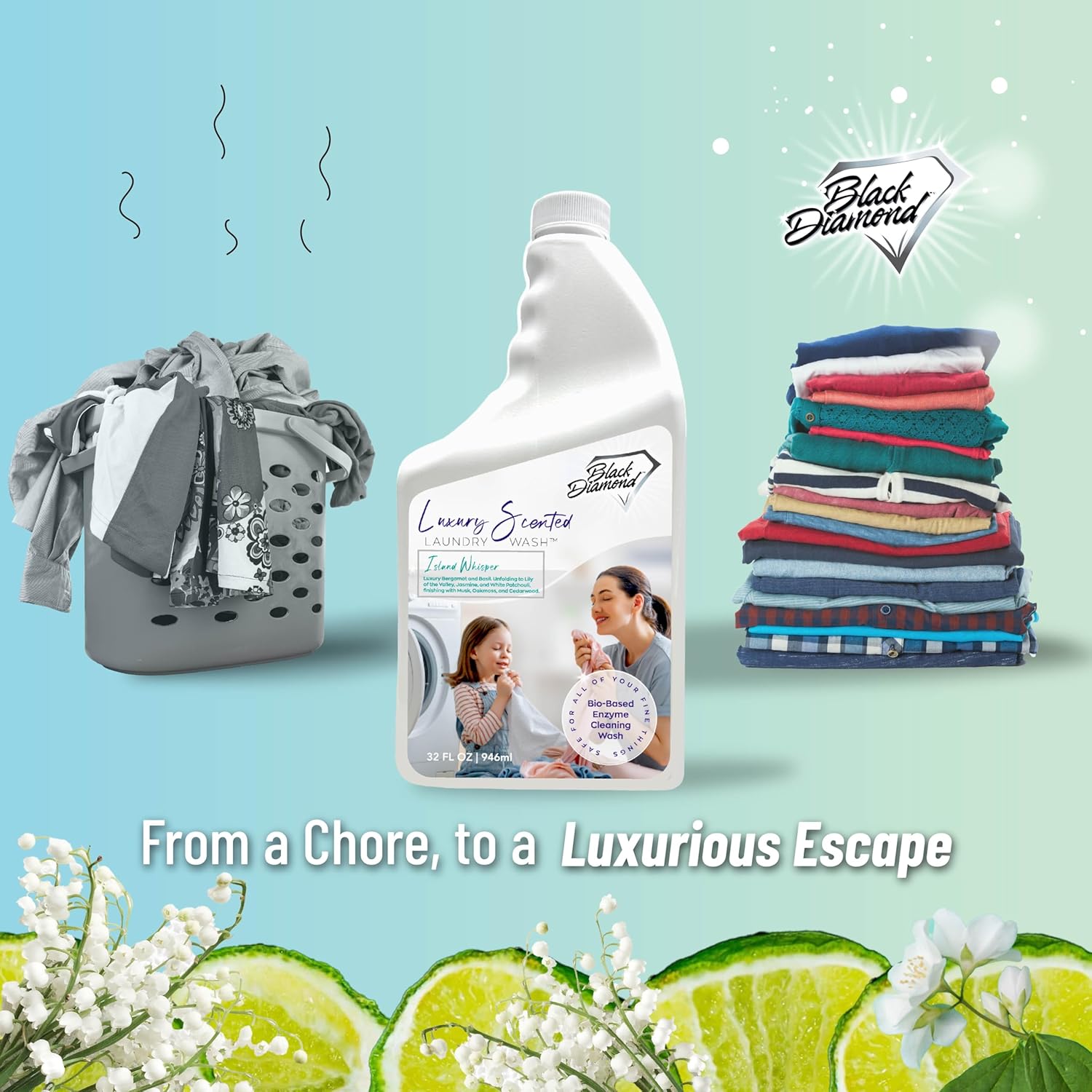 Black Diamond Stoneworks Island Whisper Luxury Scented Laundry Wash, Premium Quality Detergent, Superior Cleaning Performance, Long-Lasting Fragrance, 1 Quart. - Image 8