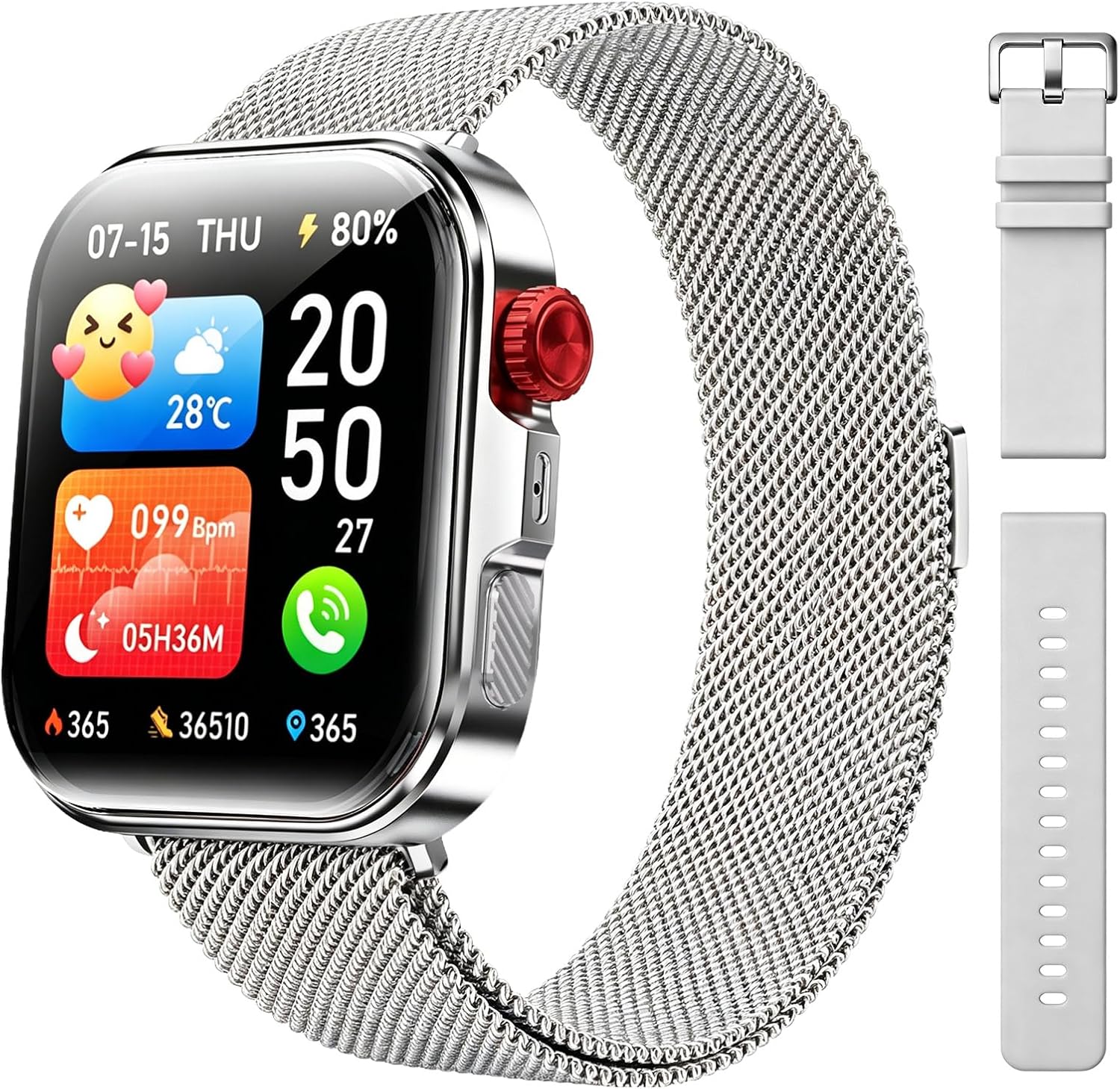 Smart Watch for Men Women, Fitness Tracker Smartwatch with 1.83″ HD 24/7 Heart Rate/Sleep/SpO2 Monitor Bluetooth Answer/Make Call 100+ Sport Modes Voice Assistant Compalible with Android & ios (Gray)