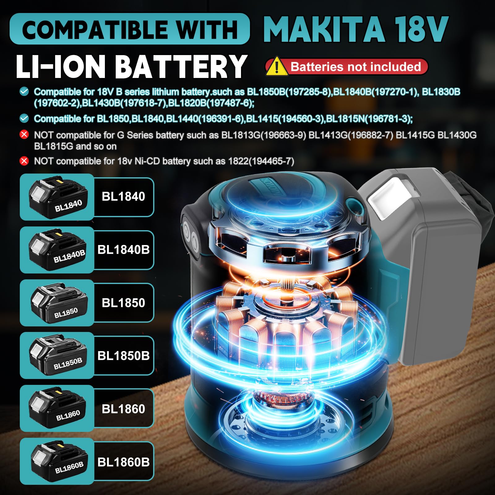 Lijadora Orbital Inalámbrica 125 mm para Makita 18V (sin Batería)