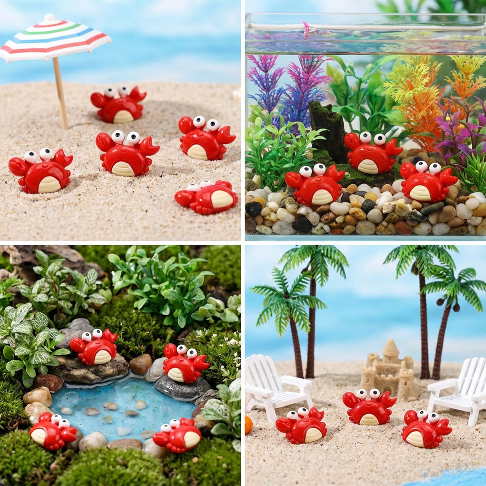 50pcs Mini Crab Figurines, Realistic Plastic Crab Decor Tiny Animal Ornaments for Gardens Miniature Terrariums Holiday Party Decorations Tabletop Display - 5
