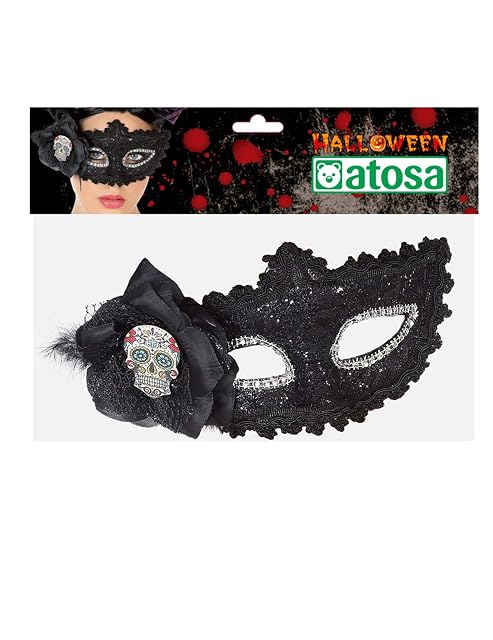 Foto 2 de 2 de Atosa ES Antifaz Encaje Negro Día de los Muertos Adulto