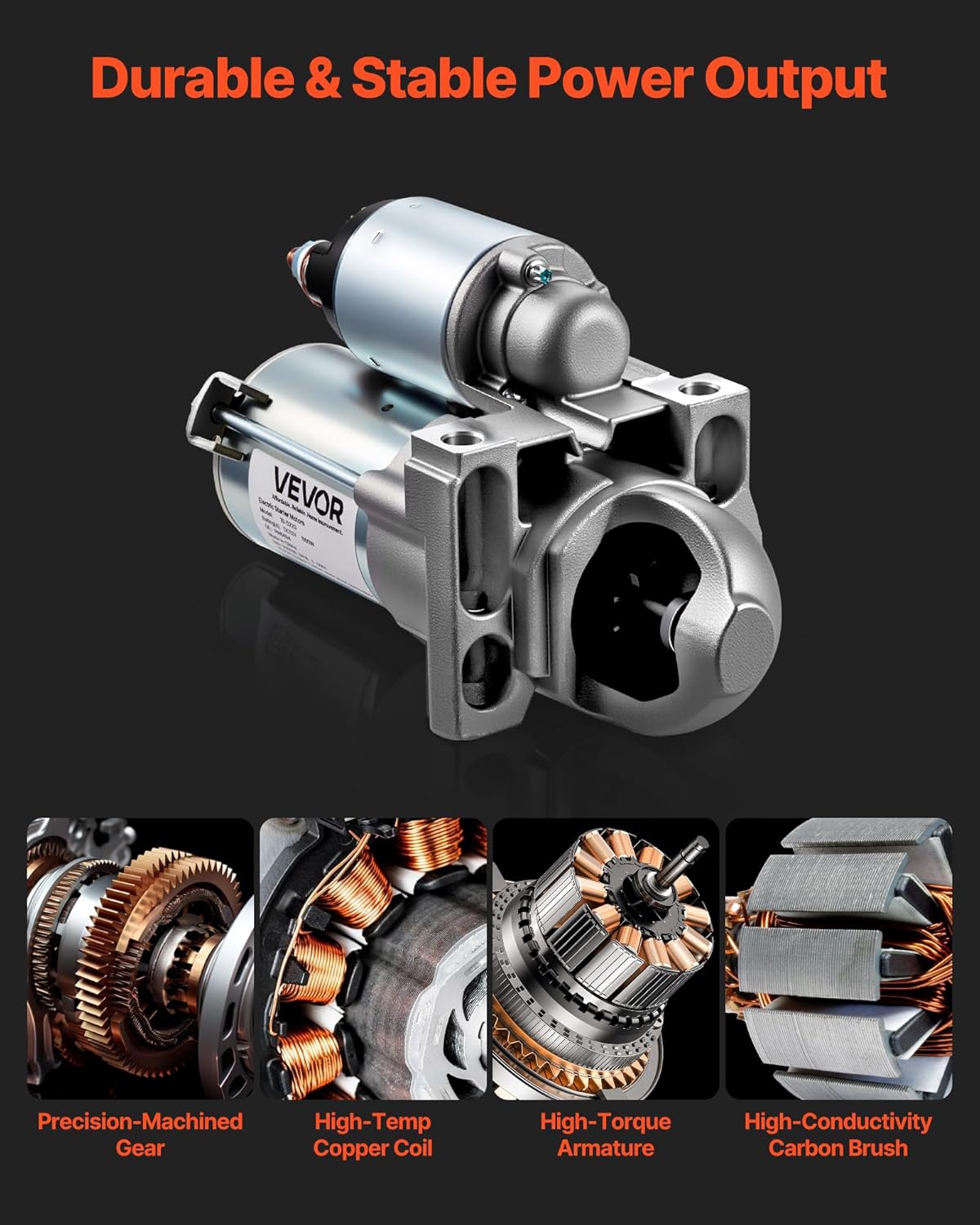 VEVOR 6494 Starter Motor Replacement Compatible with Buick Rainier V8 5.3L 2004-2007, Cadillac Escalade V8 5.3L 2003-2005, Chevrolet GMC Isuzu Saab, OEM 12568051 89-01-7440 89017440 SDR0270