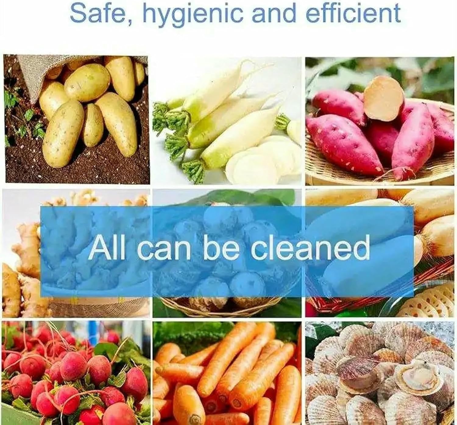 Electric Peeler, 750 W Stainless Electric Potato Peel with A 360 ° Filter and Nozzle, Capacity of 10 to 12 Kg, 150 Kg/h, Ideal for Cleaning