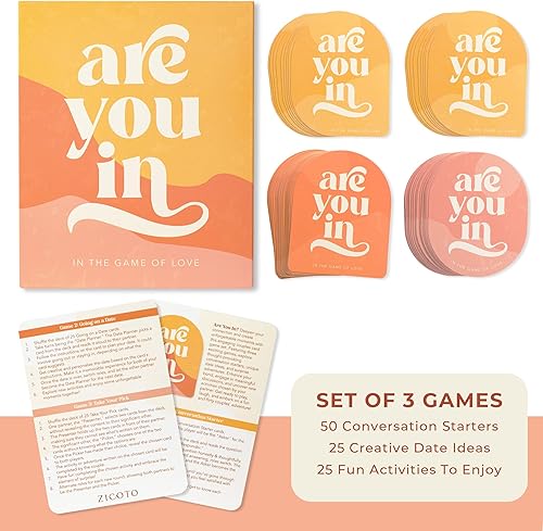 Miniatura 2 de ZICOTO 100 ideas para citas y tarjetas de juego para parejas, juego de 3 juegos únicos para tu novia, novio, esposamarido, ella o él como regalo