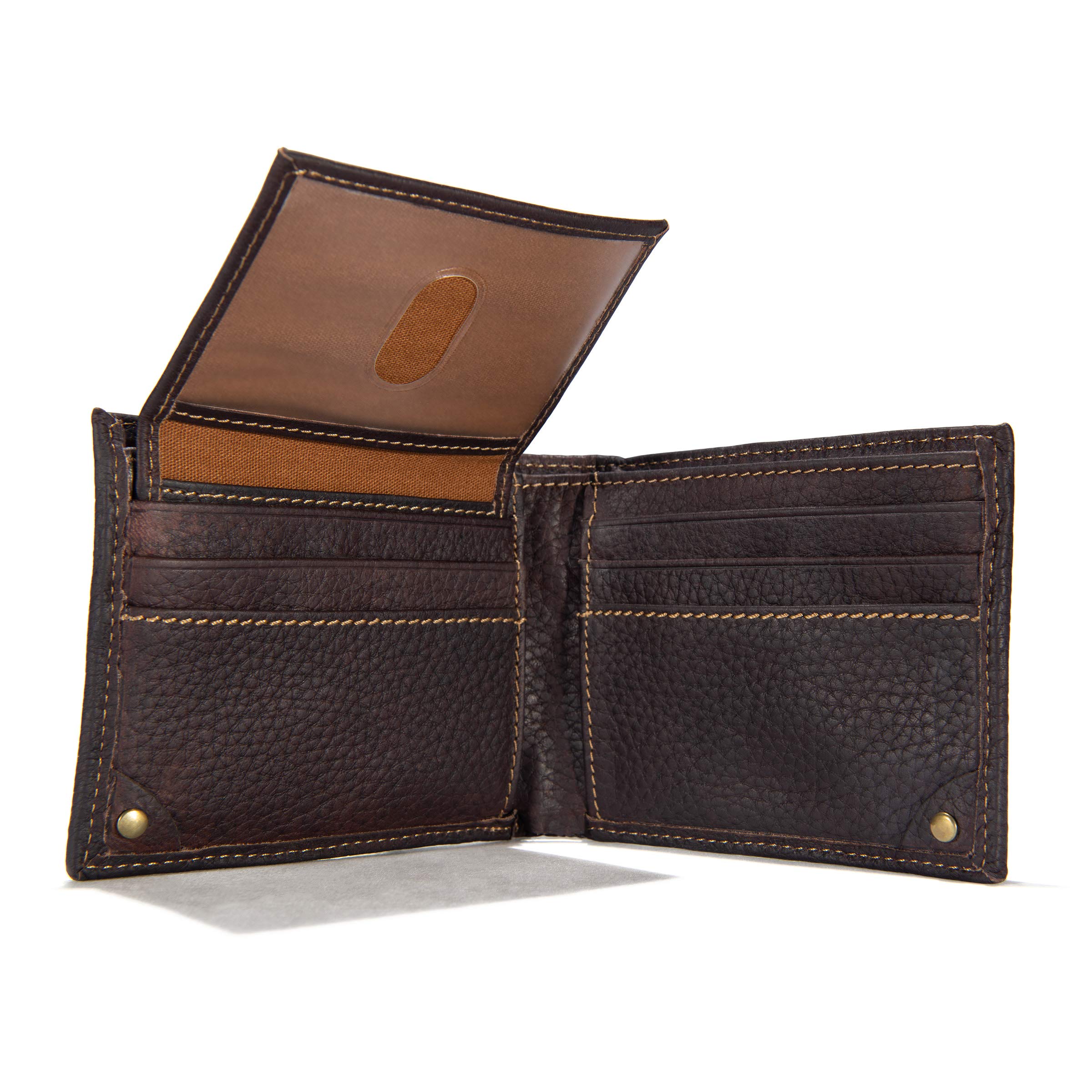 Carhartt Store bourse portefeuille en cuir avec le logo 61-2201, couleur:brun