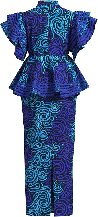 BAZINRICHE Women African Attire Clothing Dashiki Outfits Dress Skirt Set