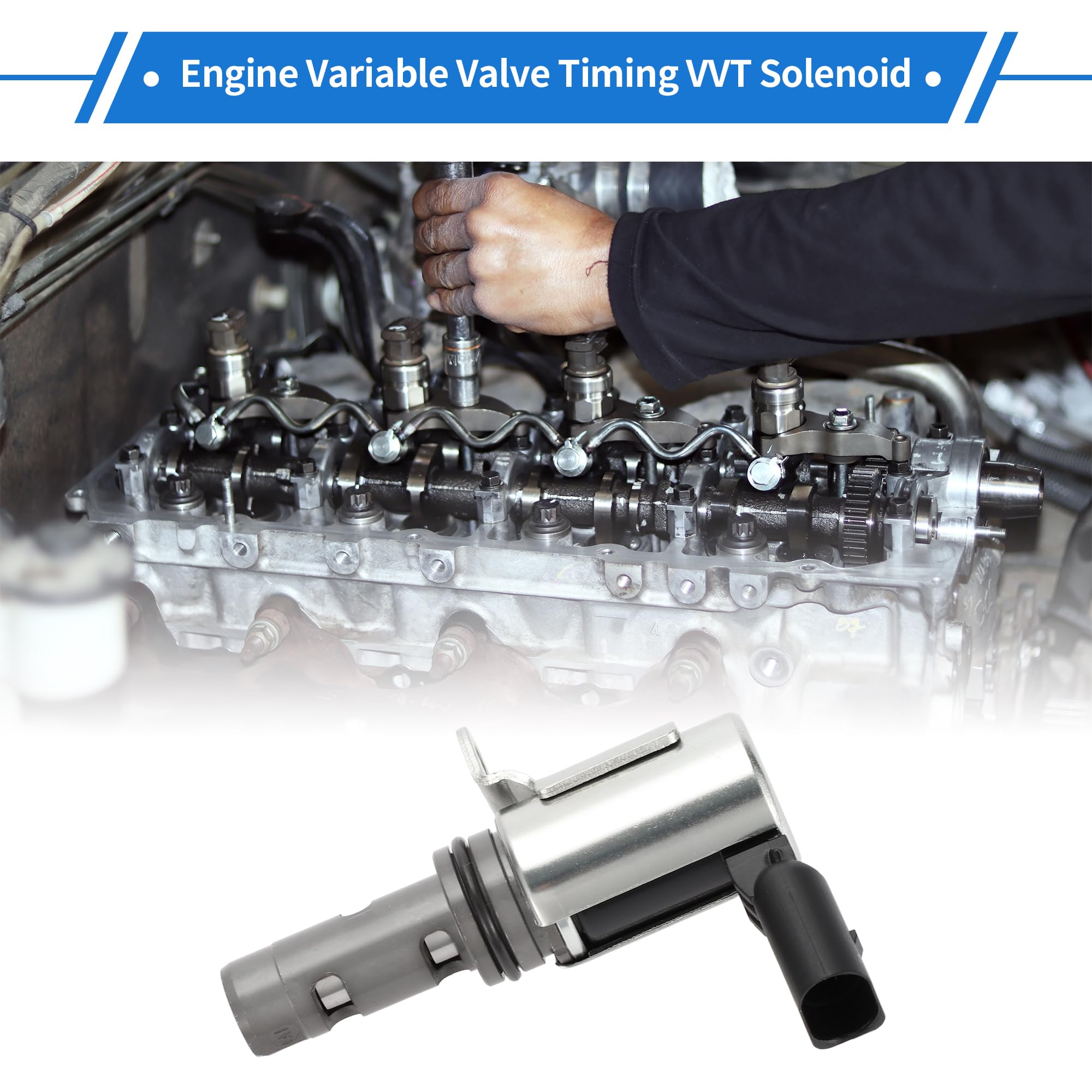 1 Pc Solenoide di Regolazione del Tempo di Aspirazione Variabile VVT per Audi A1 1.4 TFSI 2010-2015 Metallo Resistente Tono Argento Interno Valvola di Controllo