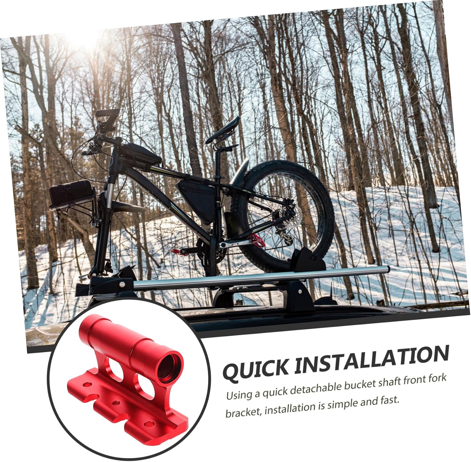 Gatuida Car Bicycle Holder Bike Fork Mount Rack Accessories for Car Roof Rack Fixed