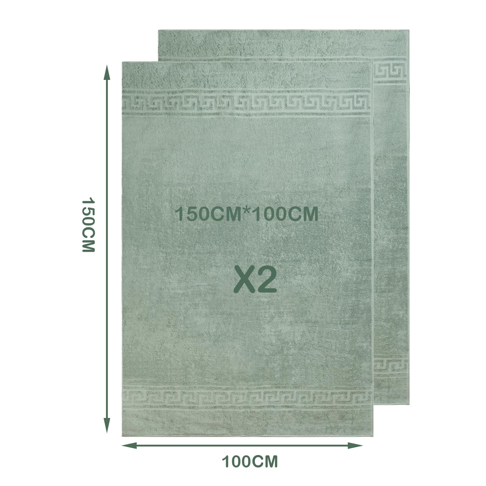 nice homeit Set 2 Asciugamano da Bagno grandi 100x150 cm – Extra Large Telo Bagno in 100% Cotone Filato ad Anello – Extra Morbido e Assorbente. MADE IN ITALY
