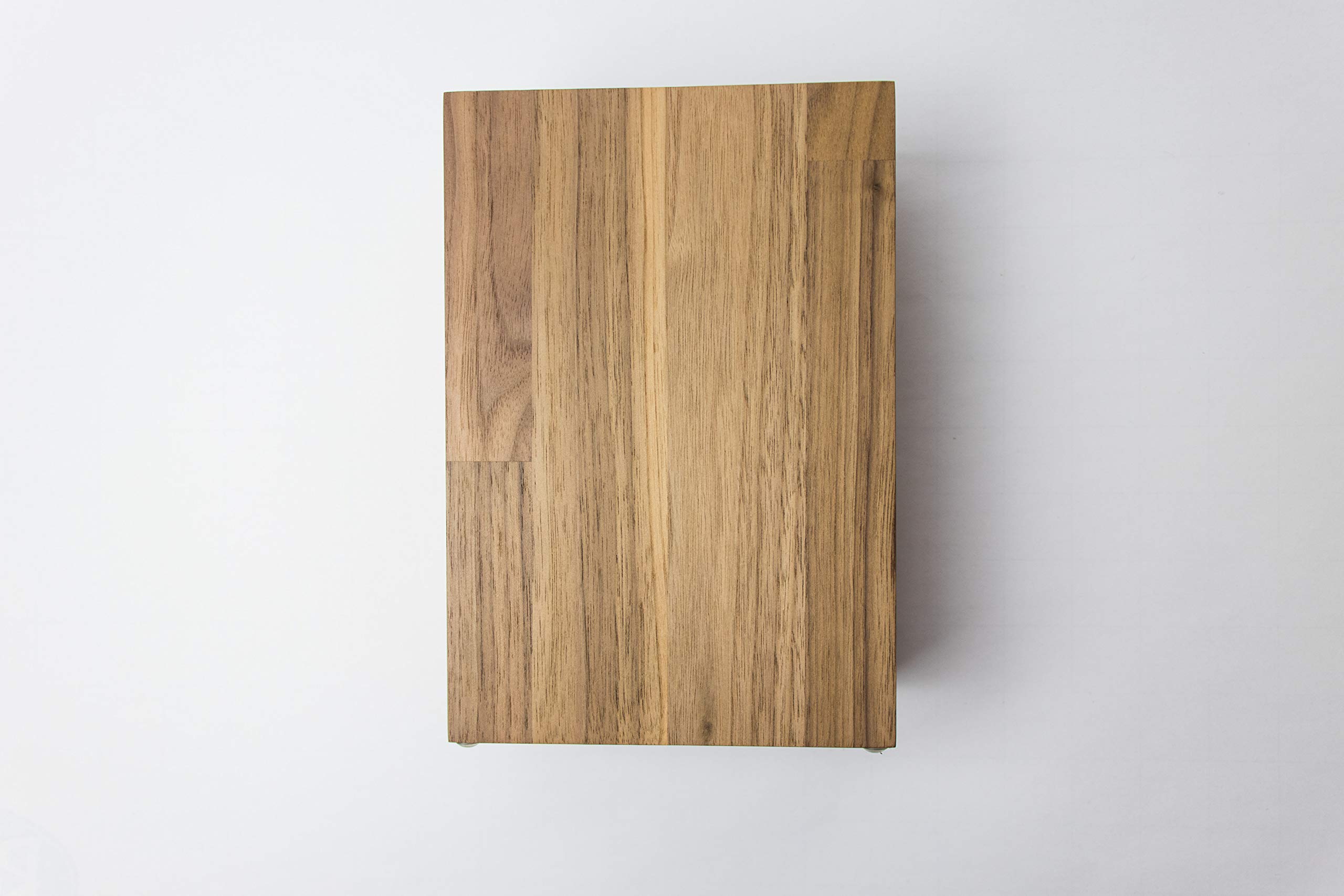 Messerblock BLOQ 701 unbestückt | Magnetblock Holz für 6 Messer | Nussbaum Messerleiste | Magnetleiste 21x14x8 cm