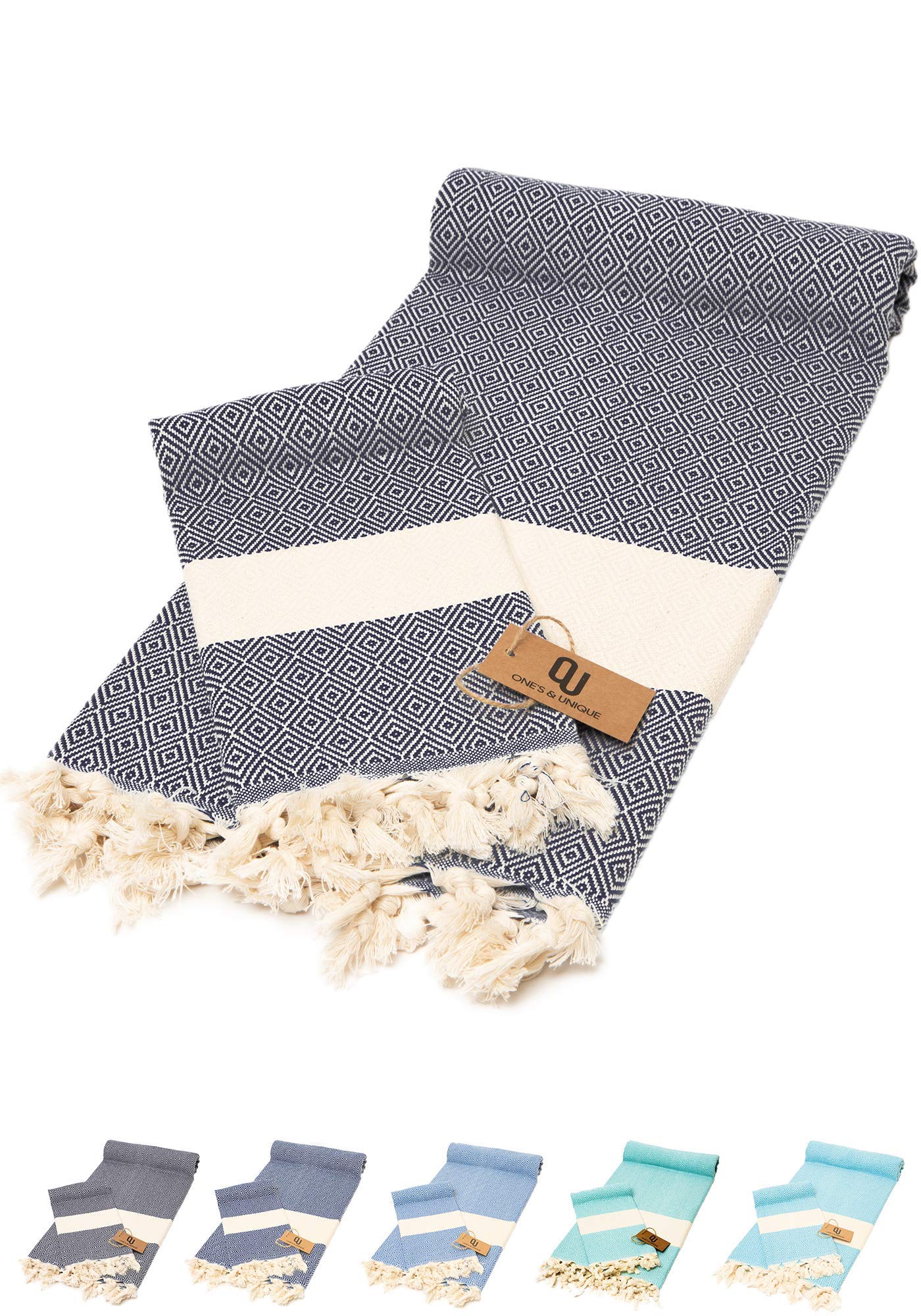 Beach Towel, Special Edition Set 2 Pcs. (XL+S), 100% Organic Cotton Turkish Beach Towels (100x180 & 50x100 CM), Quickdry, Compact & Lightweight Towels, 60% Thicker, Softer, Absorber