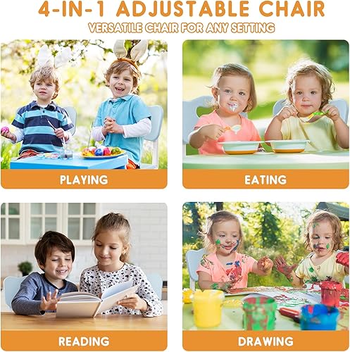Miniatura 7 de Silla para niños de altura ajustable, sillas para niños de 2 a 8 años con fundas para pies para el hogar, aula, jardín de infantes y lugares para