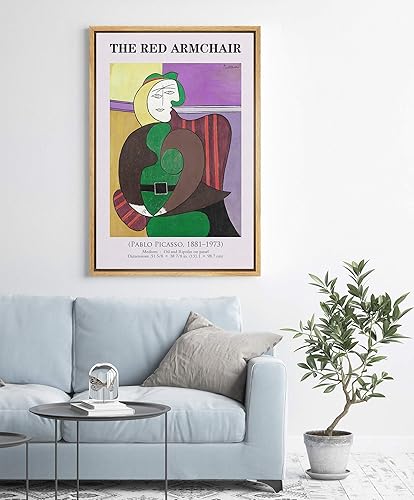 Miniatura 46 de IDEA4WALL - Lienzo enmarcado con impresión de arte abstracto listo para colgar en la pared de la sala y habitación Bs06-2103-famoso-m15