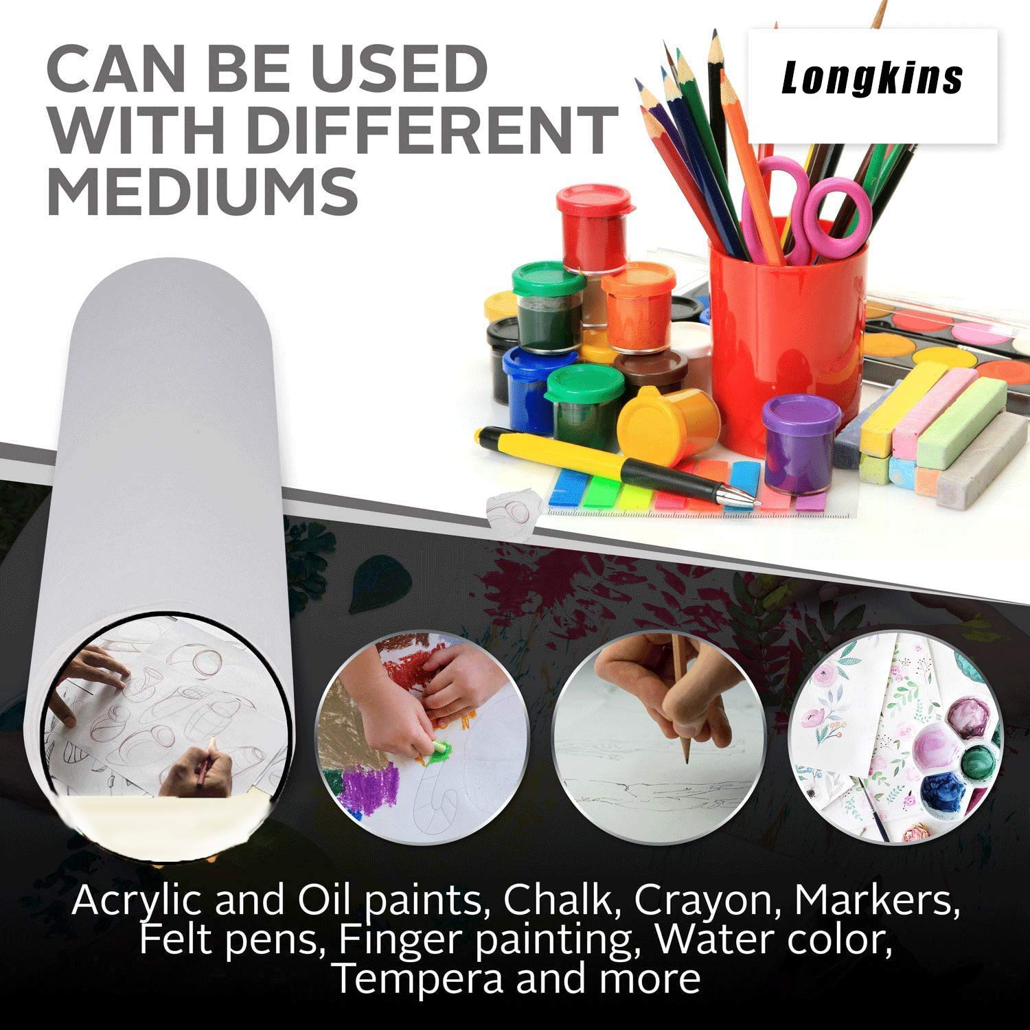 Art Paper Roll Drawing Paper Art Easel Paper White Craft Paper Roll for