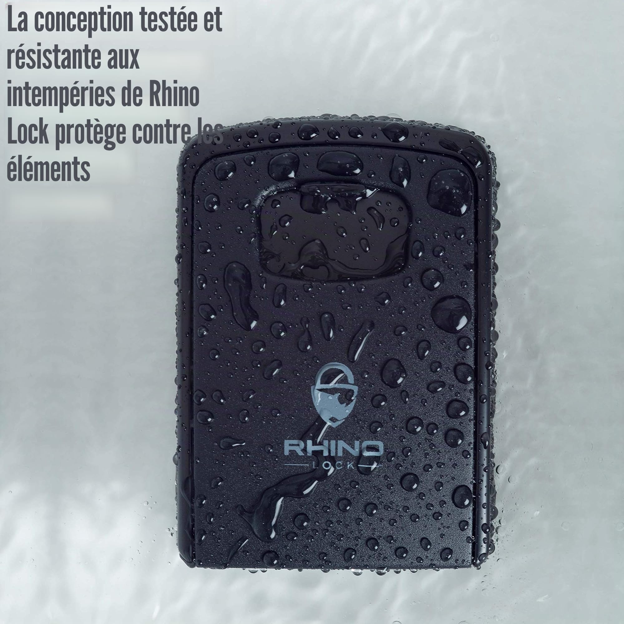 Rhino Lock Secure Key Stealth XL - Boite à clés à Code pour Utilisation en extérieur — Cache clé Mural sécurisé — pour clés de Maison ou de Bureau - Combinaison à 4 Chiffres - Grande capacité - Noir