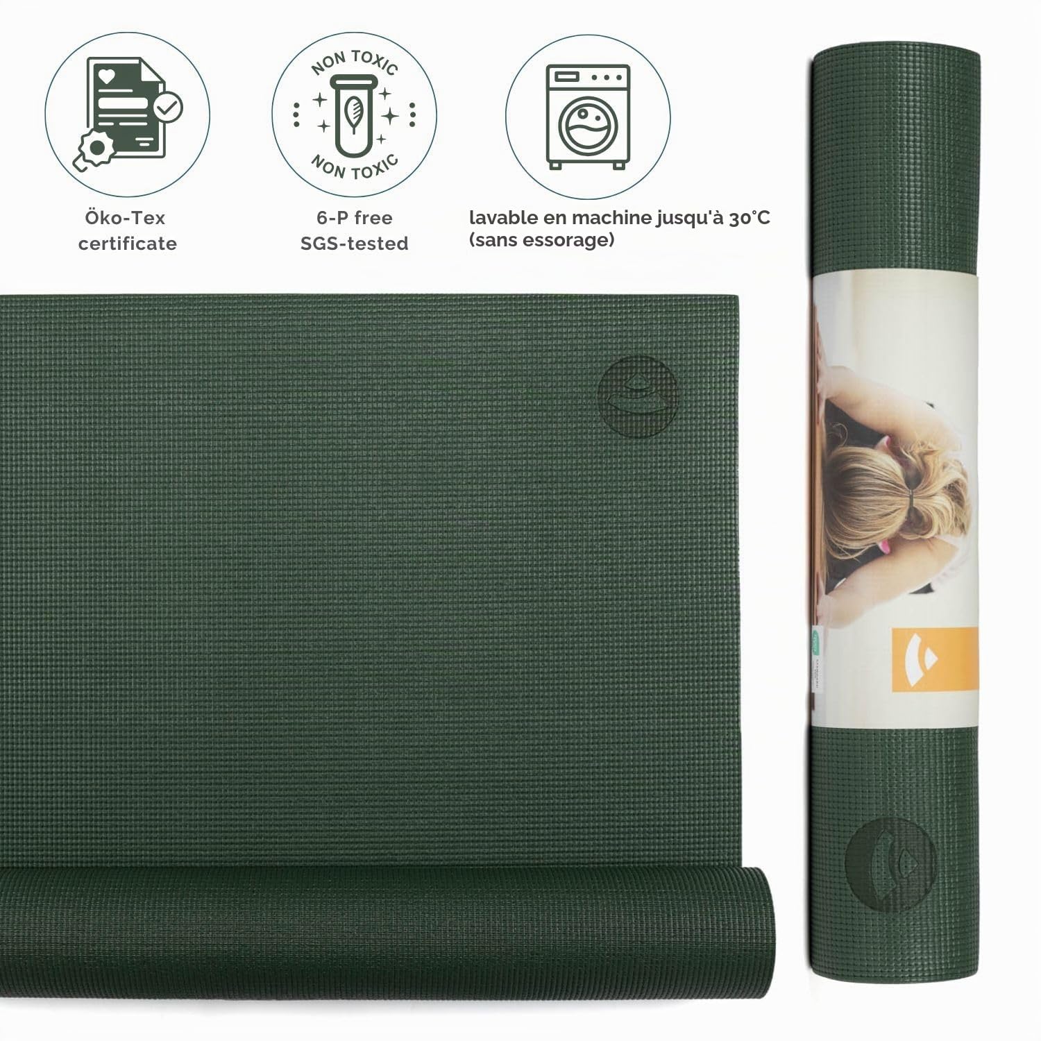 Bodhi Tapis de yoga Asana | Tapis d'exercice antidérapant | Sans substances nocives et lavable | Tapis en PVC | Tapis de fitness pour yoga, Pilates et gymnastique | Tapis antidérapant pour votre
