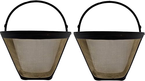 Blendin Filtro de café reutilizable de malla de acero inoxidable dorado estilo cono #4, compatible con Cuisinart GTF-4 y algunas otras cafeteras