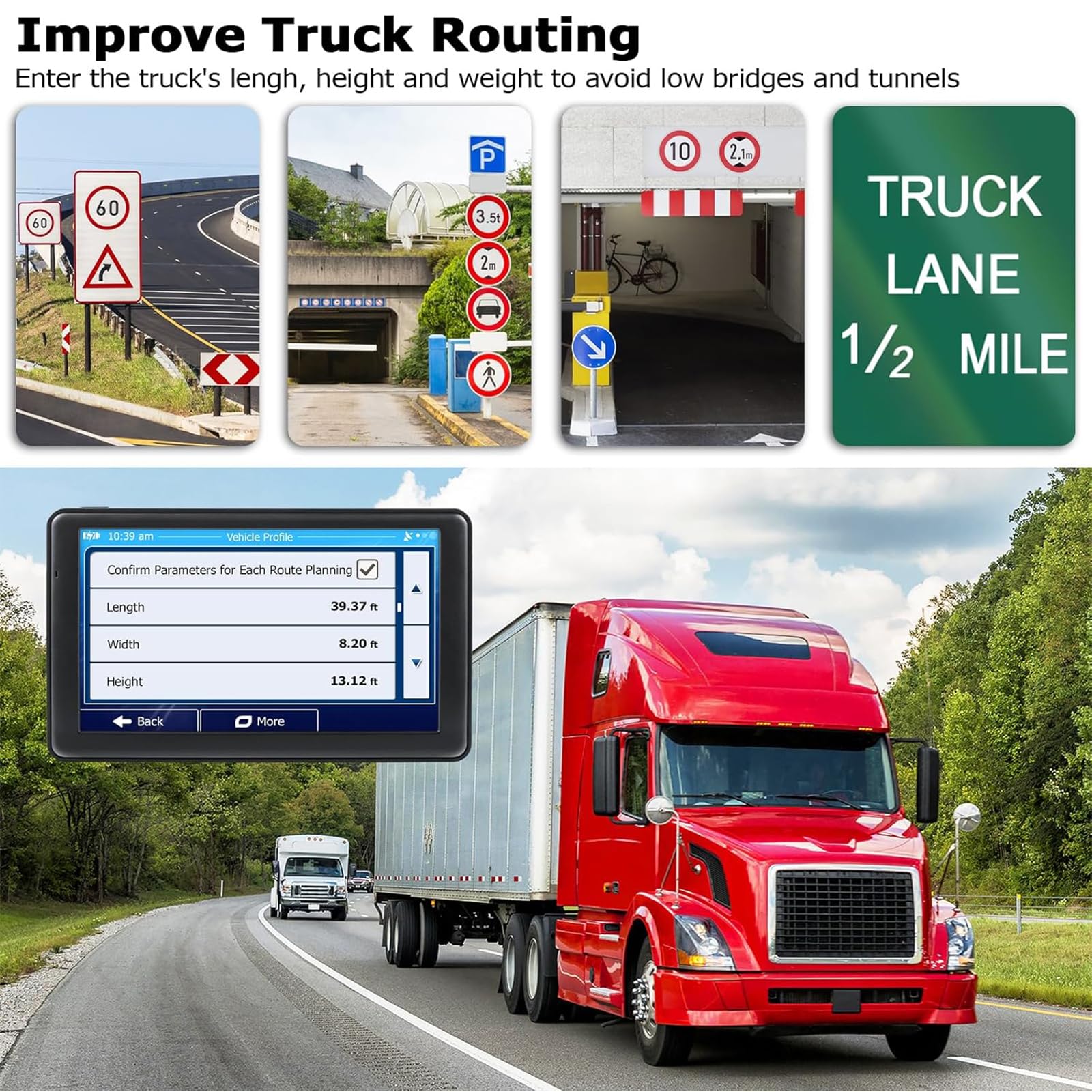 7 Inch Sat Navs for Cars, Truck, 7in HD GPS Navigation with UK Europe Maps, Lifetime Free Updates, Satnav support Postcode Search, Voice Guidance, Speed Camera Alert, Lane Guidance Assist, POI - 4