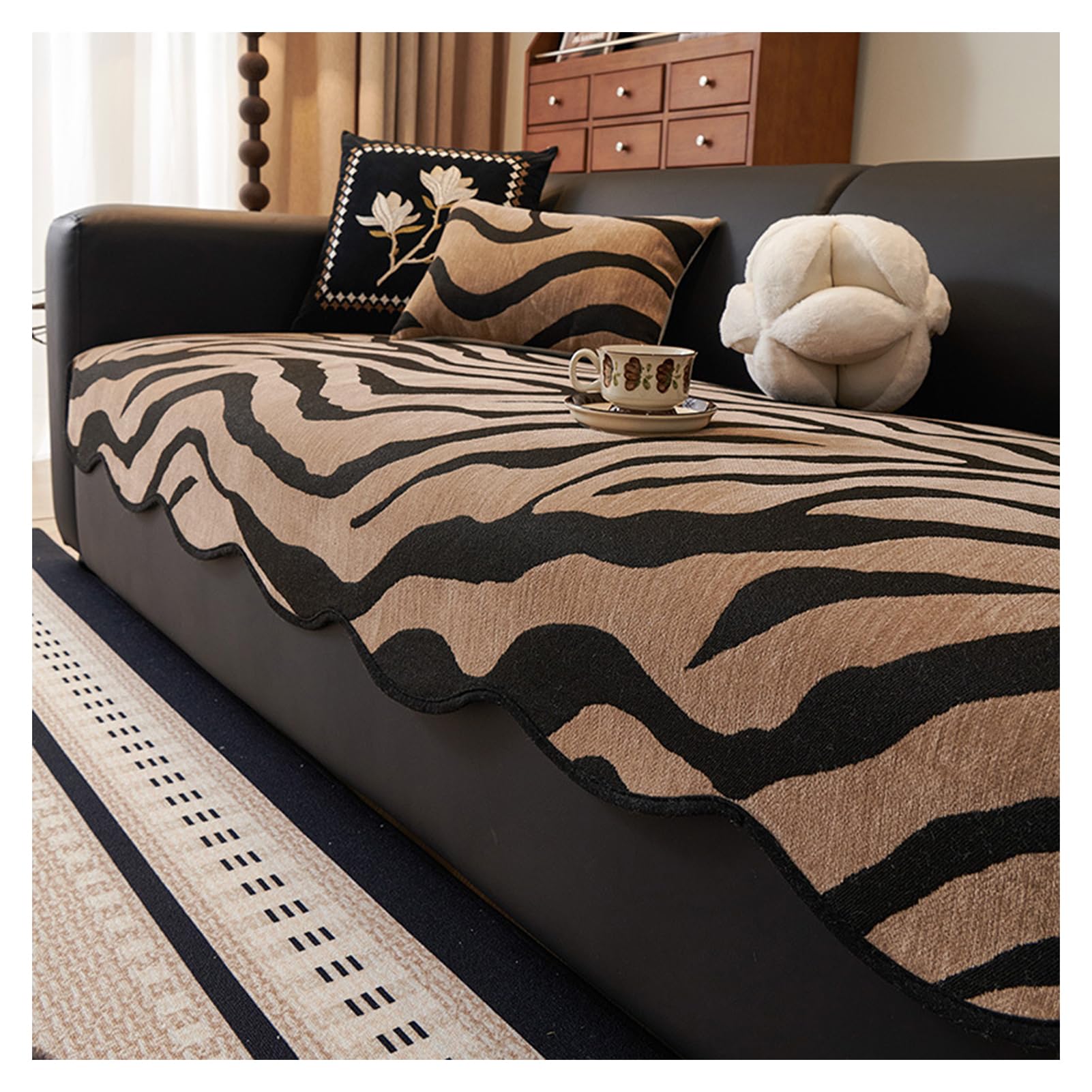 Housse de protection de meubles en tissu chenille doux pour la peau avec barrière anti-déversement pour canapé de type L 1/2/3/4 places
